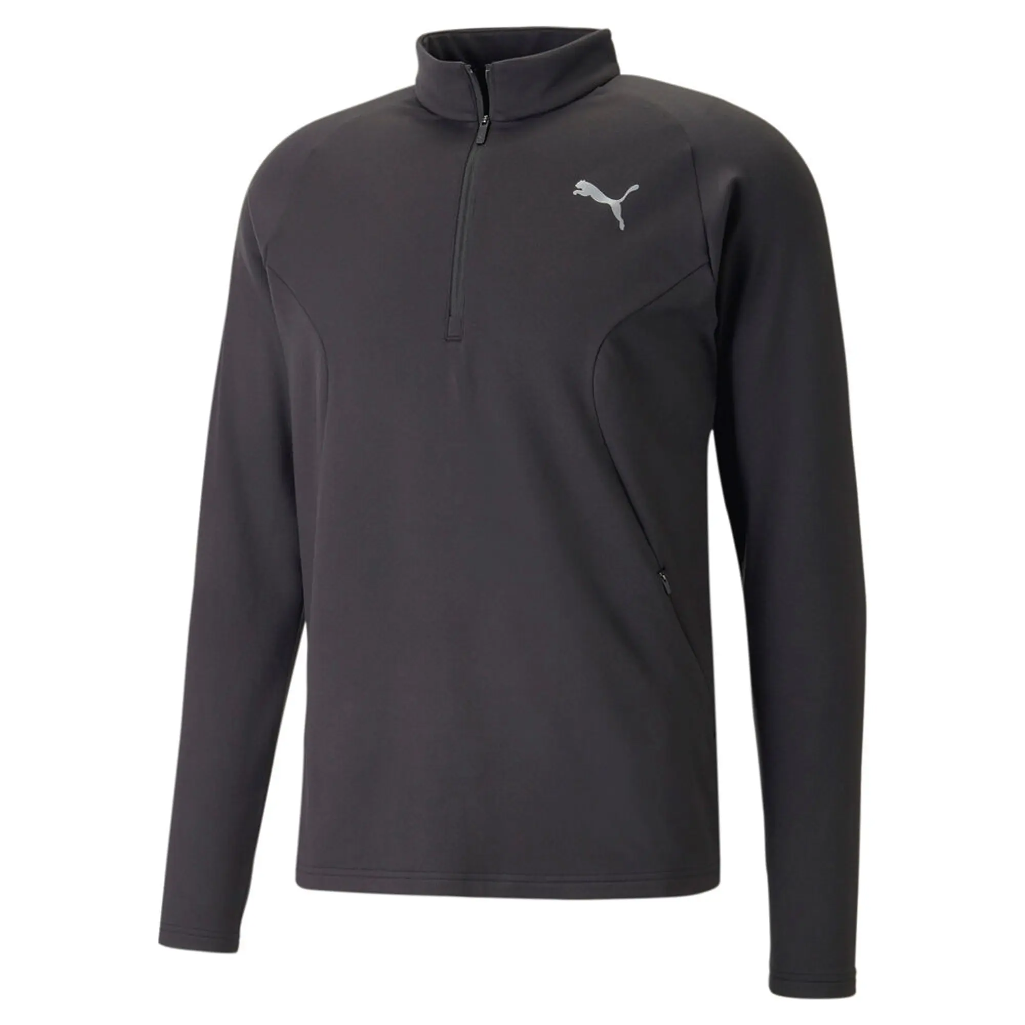 Puma Run Cloudspun Knit Half-Zip Long Sleeve Men - Black