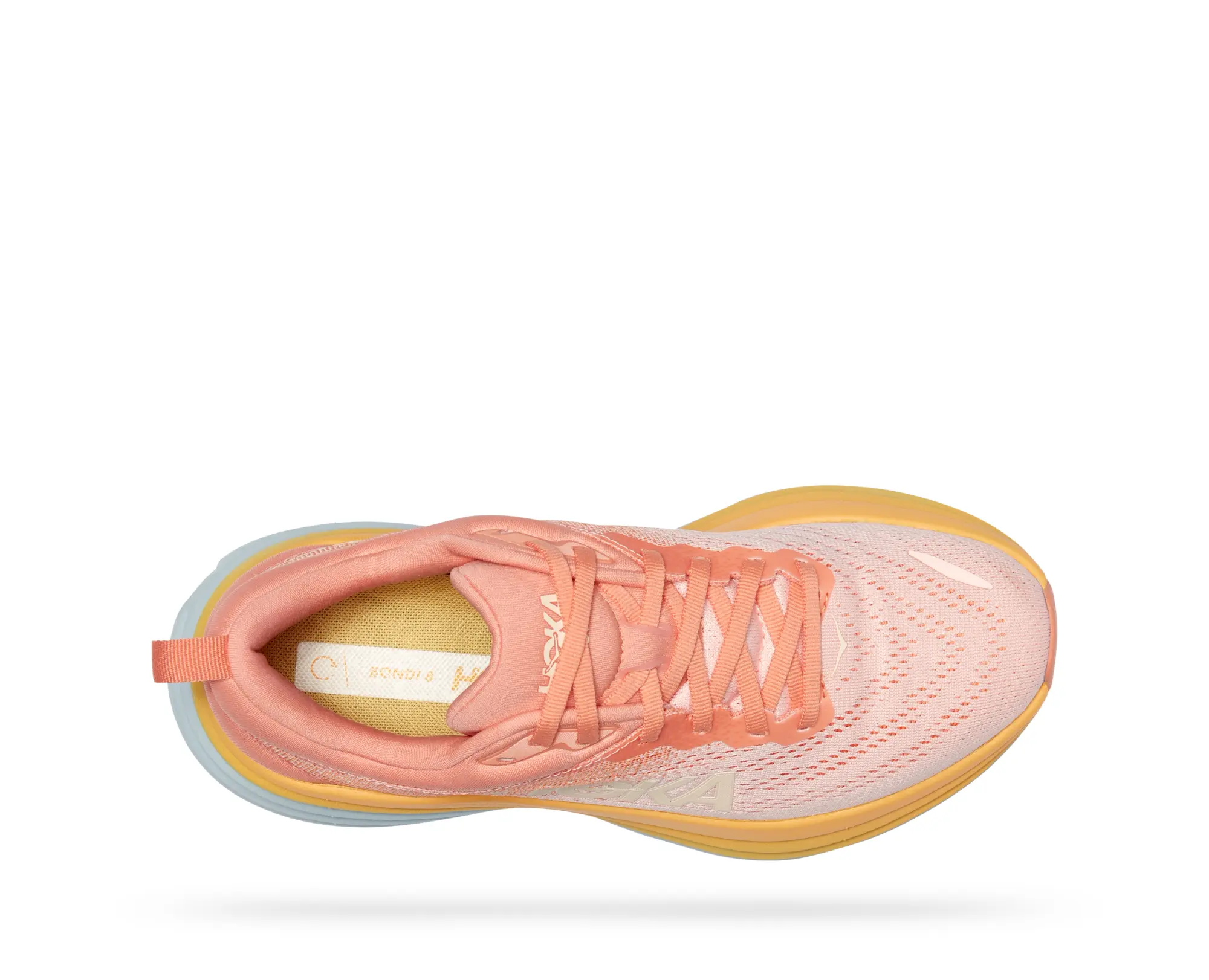 Hoka One One HOKA Women's Bondi 8 Road Running Shoes in Shell Coral/Peach Parfait