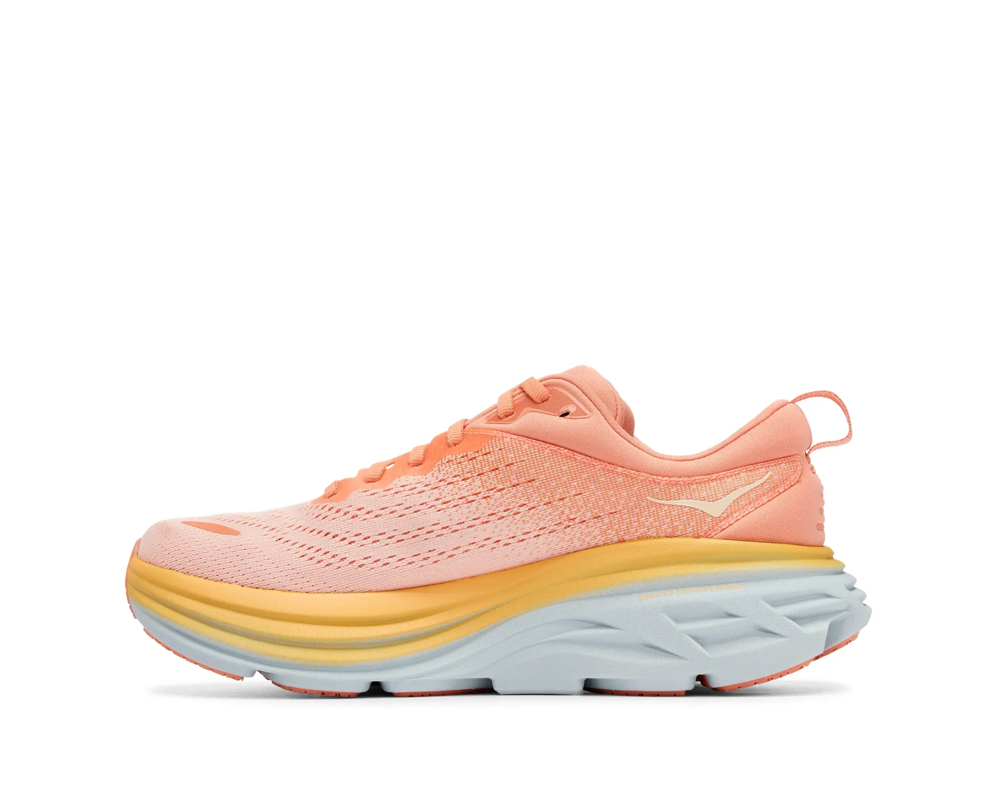 Hoka One One HOKA Women's Bondi 8 Road Running Shoes in Shell Coral/Peach Parfait