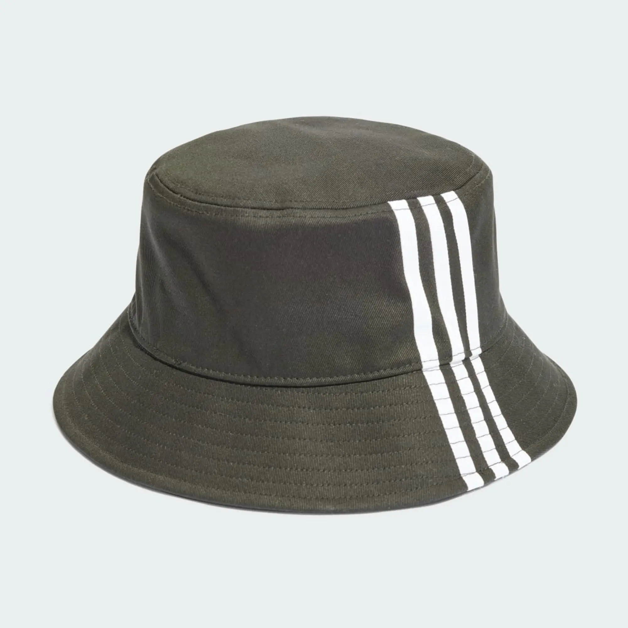 Adidas Originals Three Stripe Bucket Hat In Black