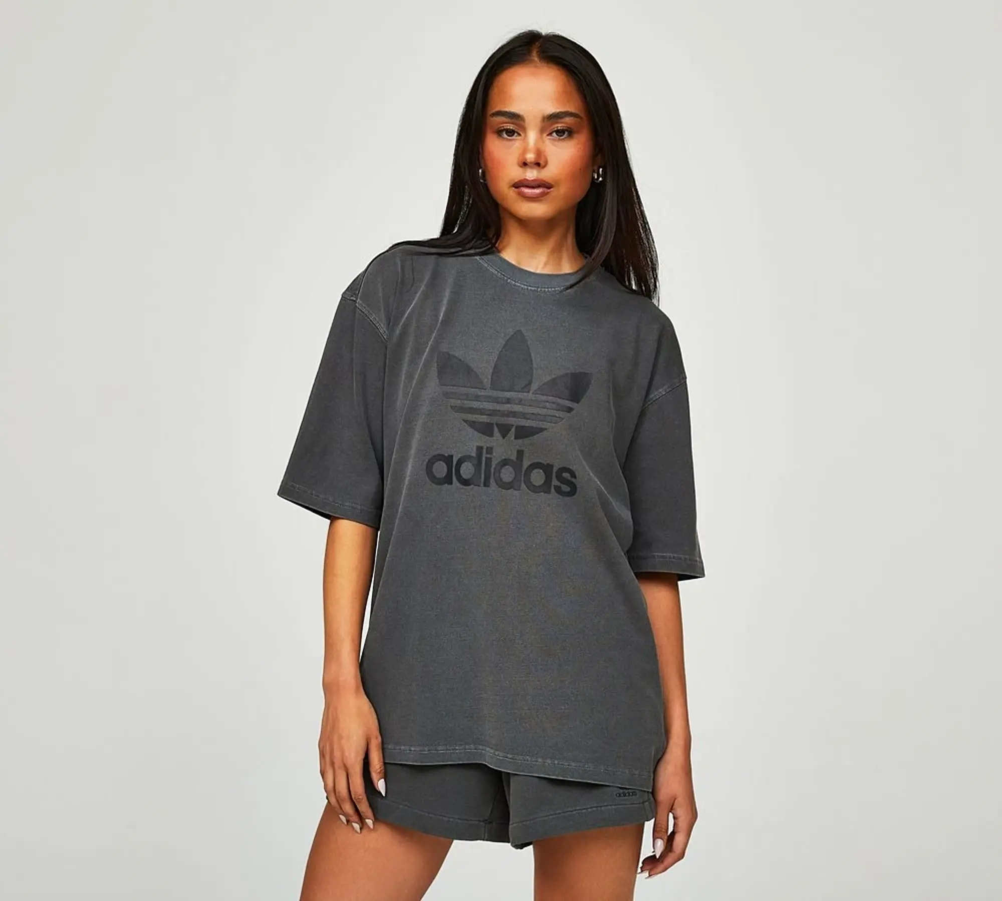 adidas Originals Womens Washed Trefoil T-Shirt - Grey - Size XL - Grey