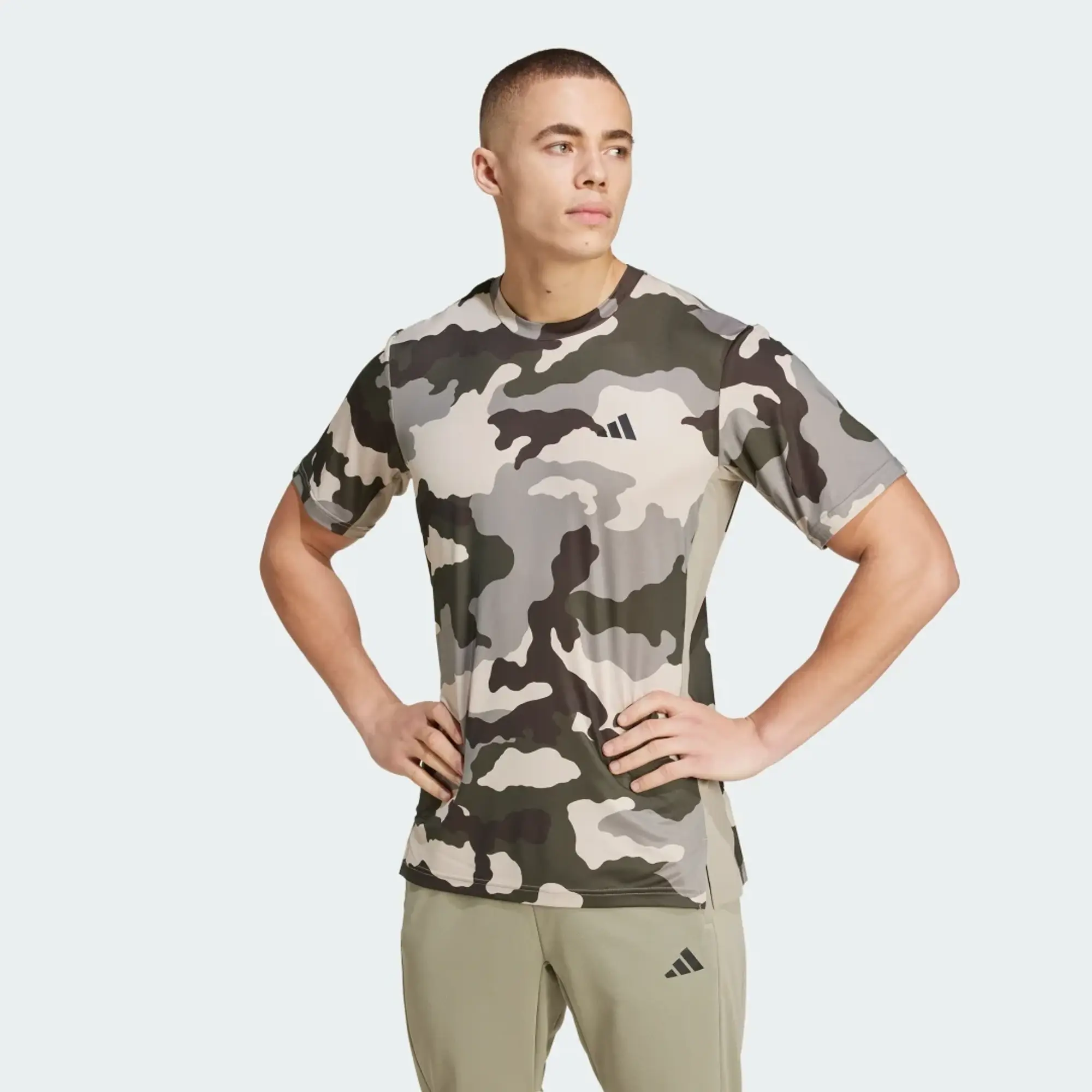 adidas Train Essentials Camo Allover Print T Shirt