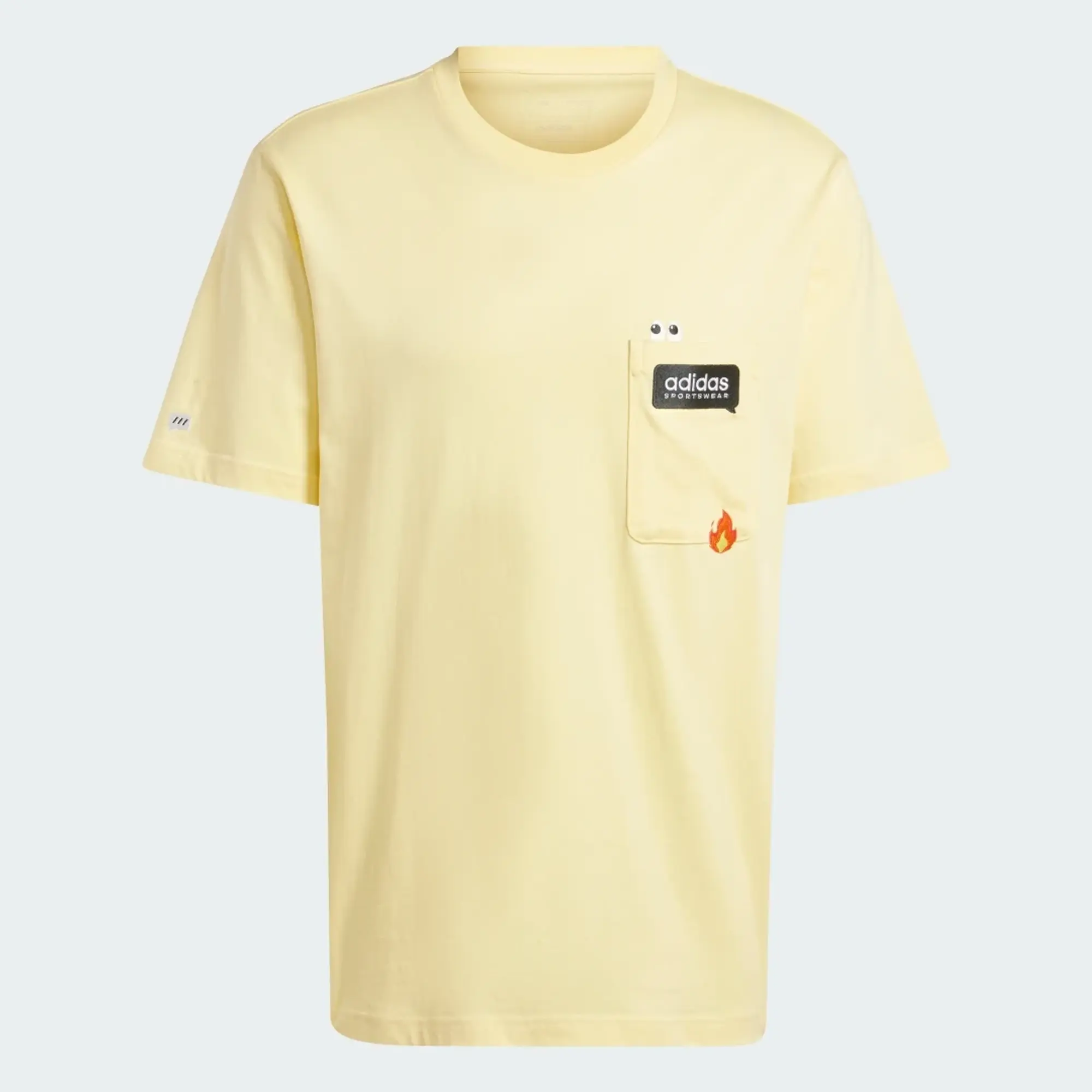 Adidas Remoji Pocket Graphic Tee In Almost Yellow