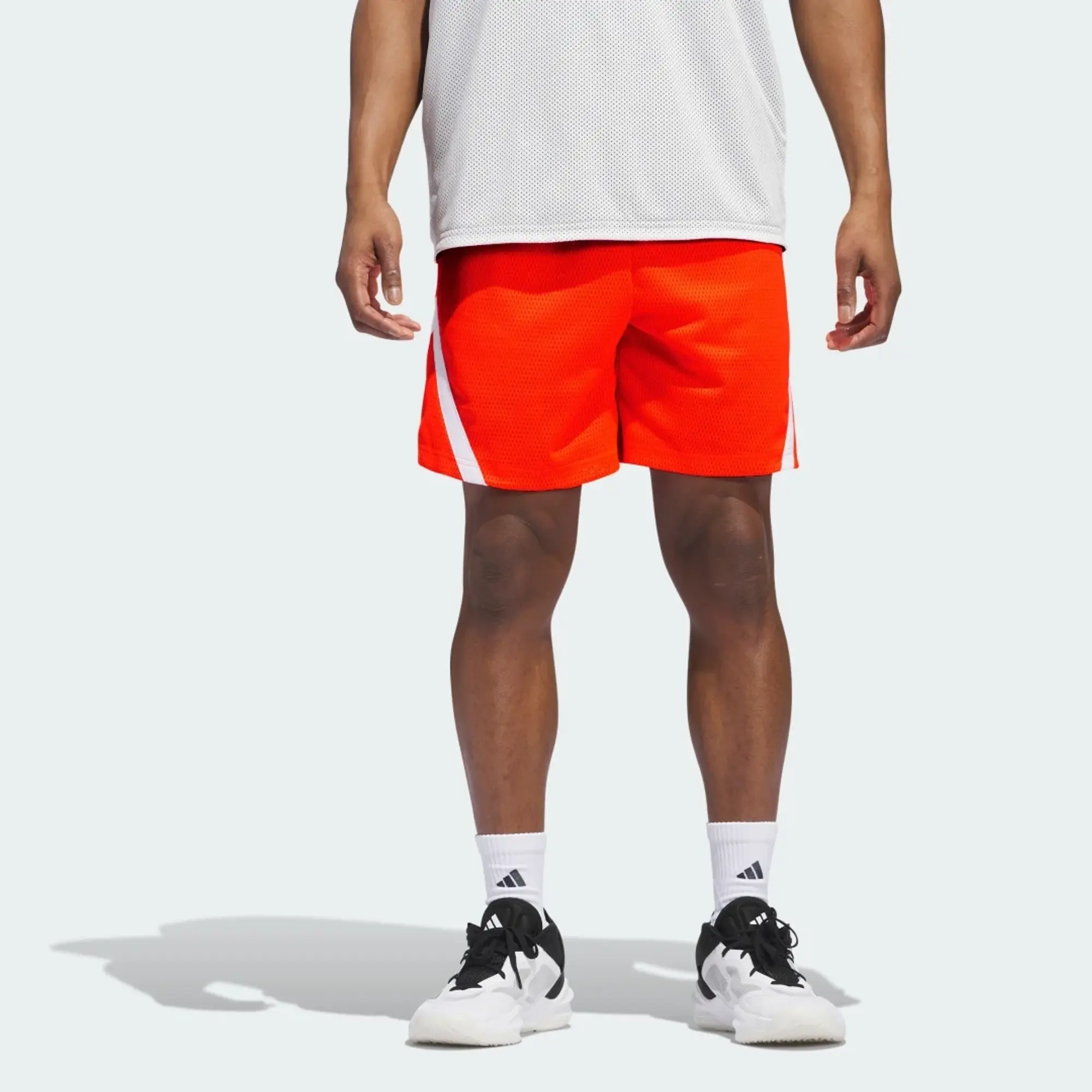 Adidas Performance Adidas Select Mesh Shorts In Solar Red / Cloud White