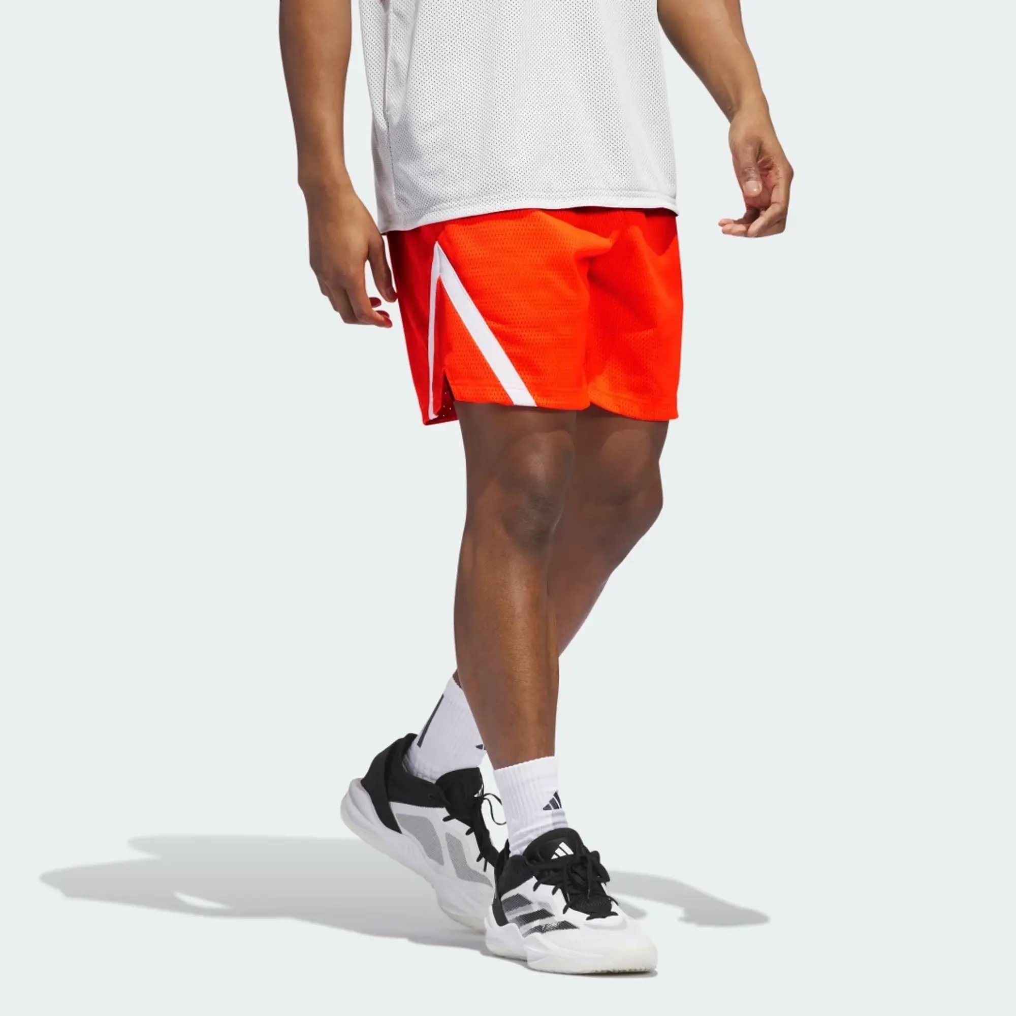 Adidas Performance Adidas Select Mesh Shorts In Solar Red / Cloud White