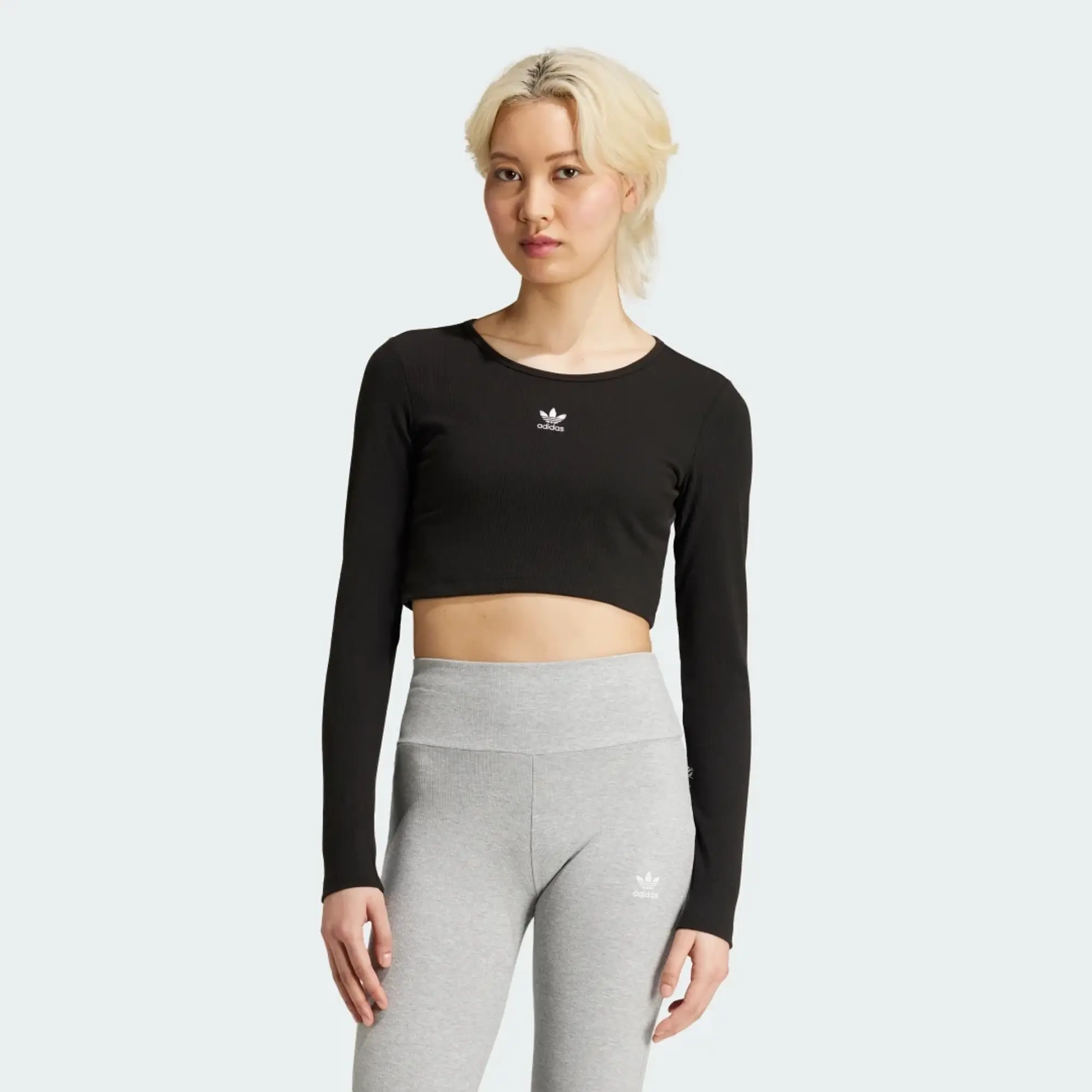 adidas Essentials Ribbed Crop Long Sleeve Long-Sleeve Top