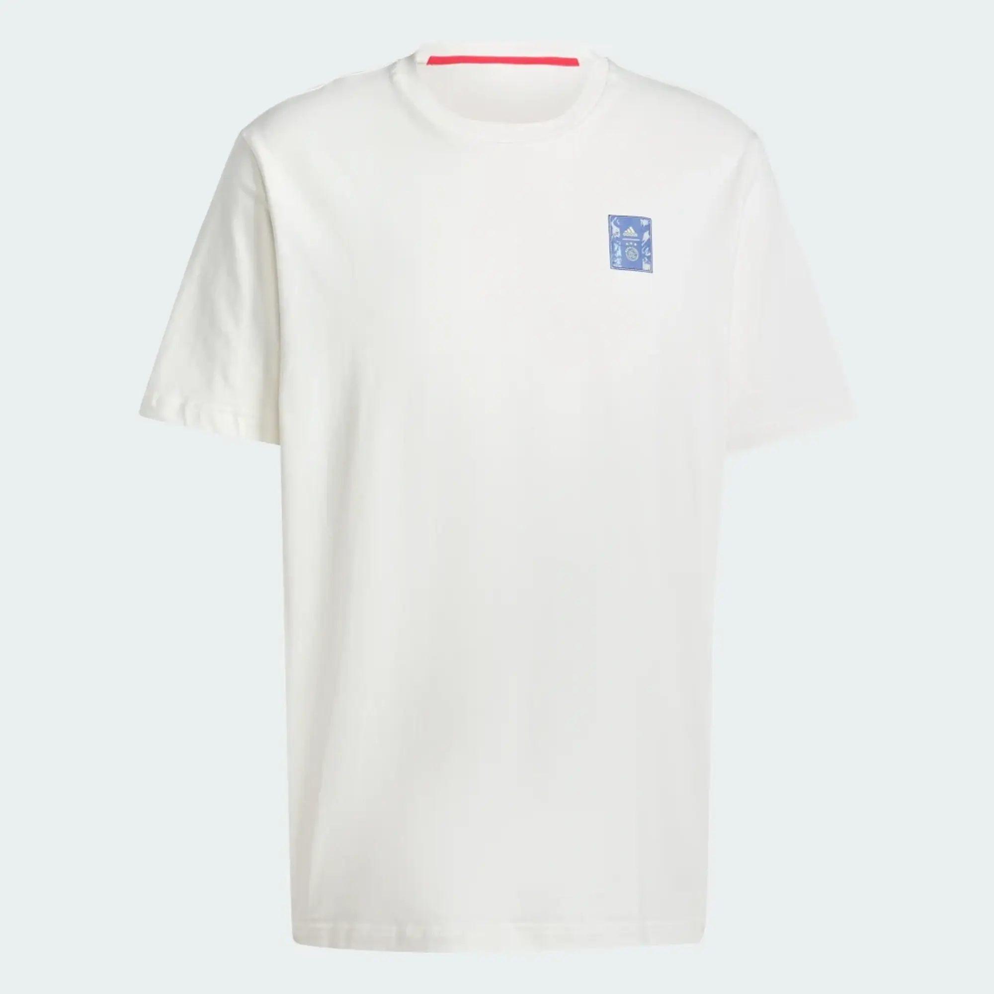 Adidas Performance Ajax Amsterdam Seasonal Graphic Tee In Off White