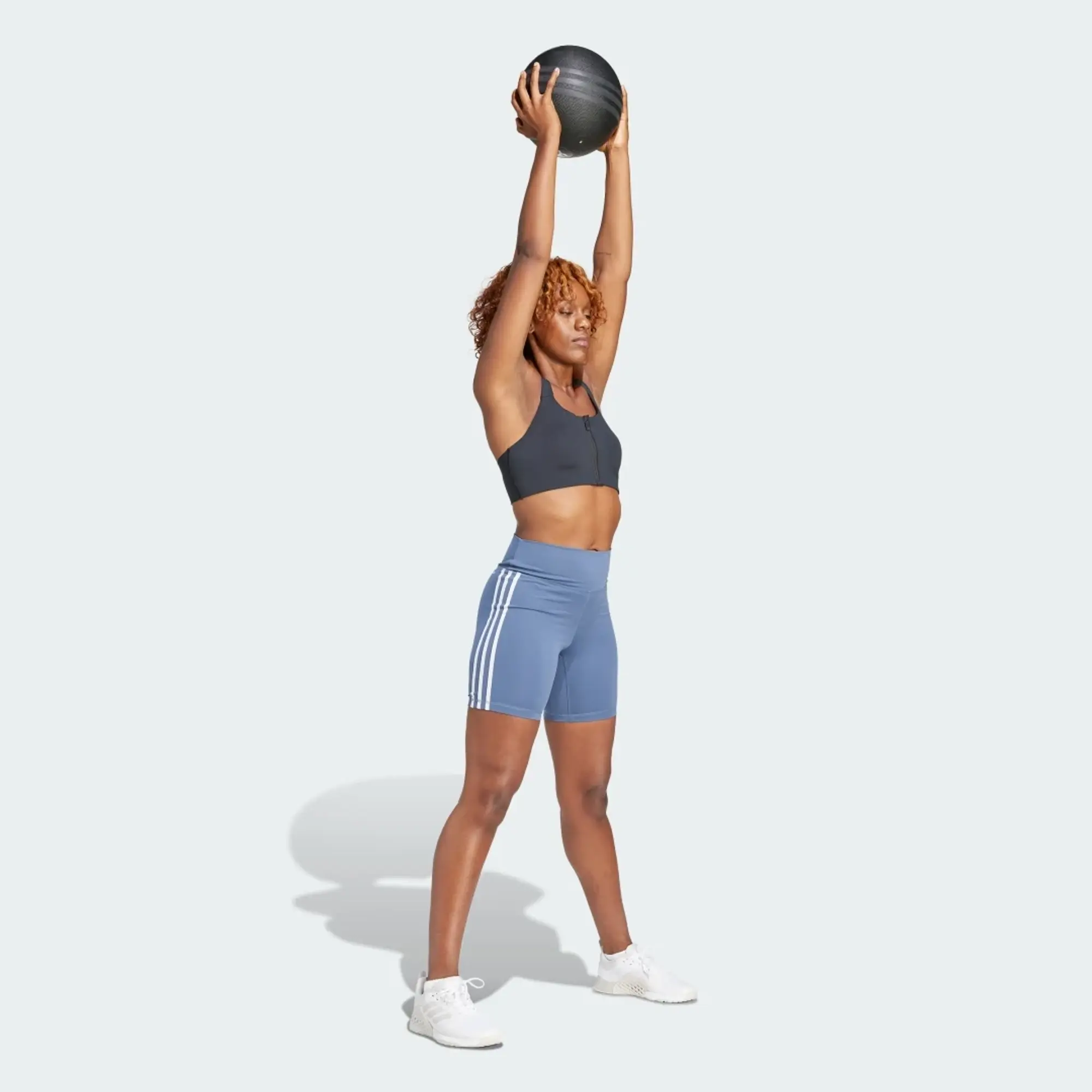 adidas Women Training Essentials 3 Stripes High Waisted Shor