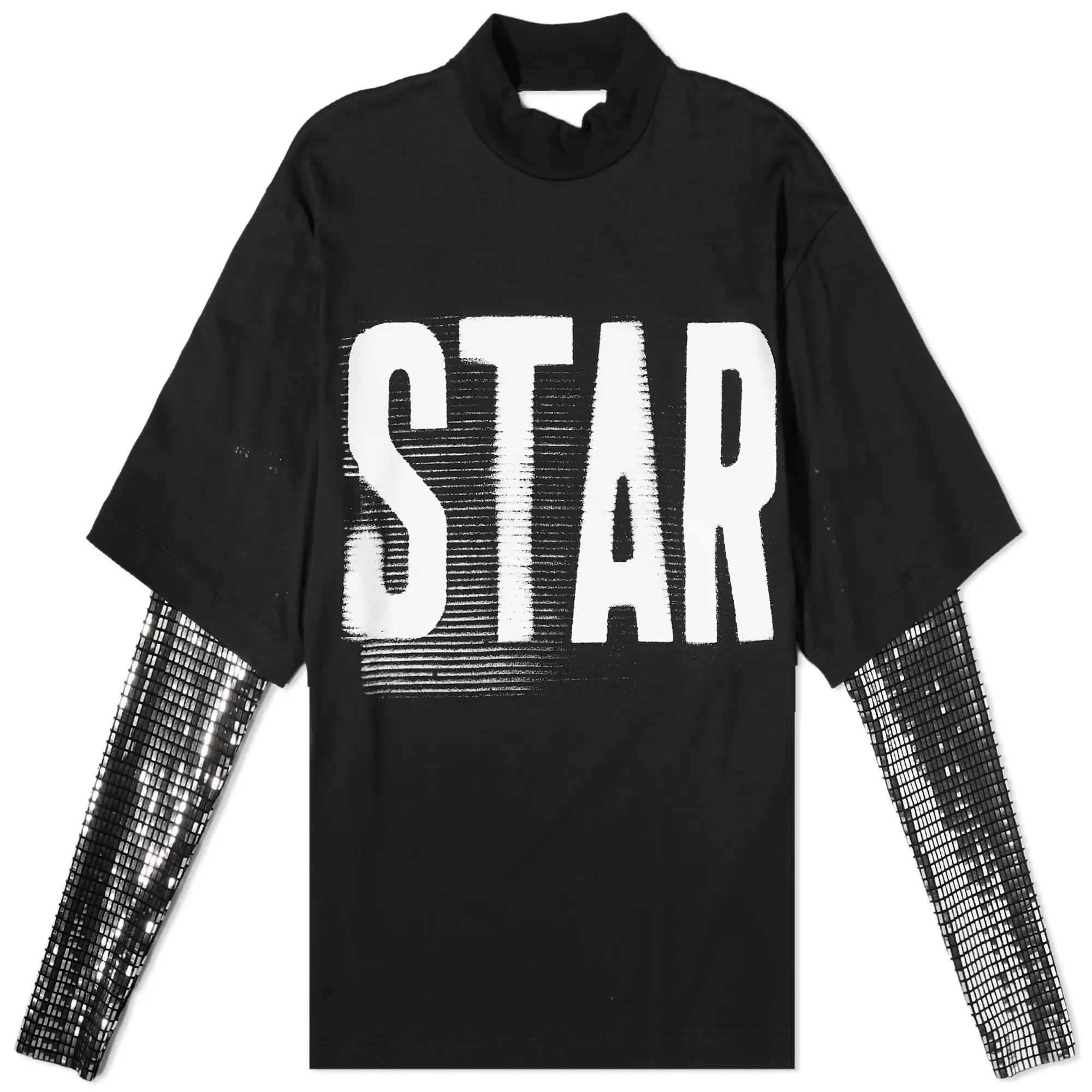 1017 ALYX 9SM Women's Double Sleeve Mark Flood T-Shirt Black/Silver