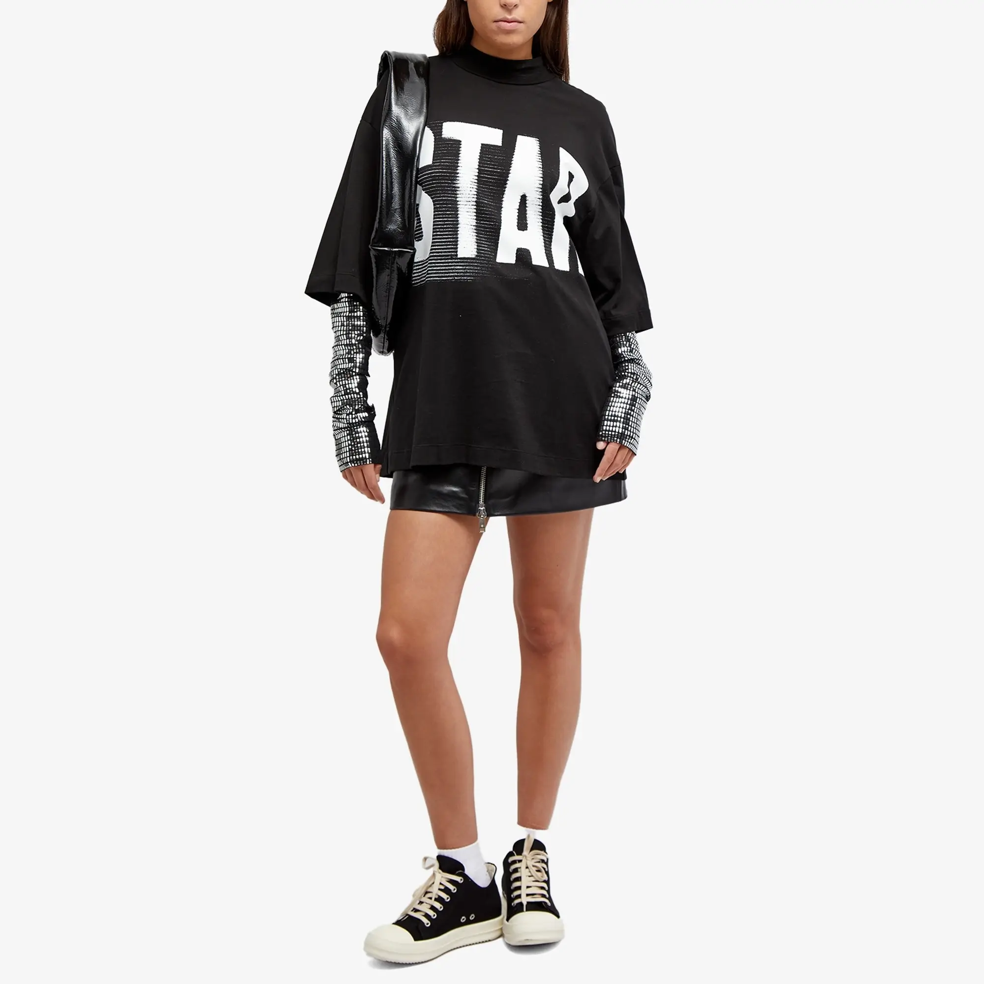 1017 ALYX 9SM Women's Double Sleeve Mark Flood T-Shirt Black/Silver