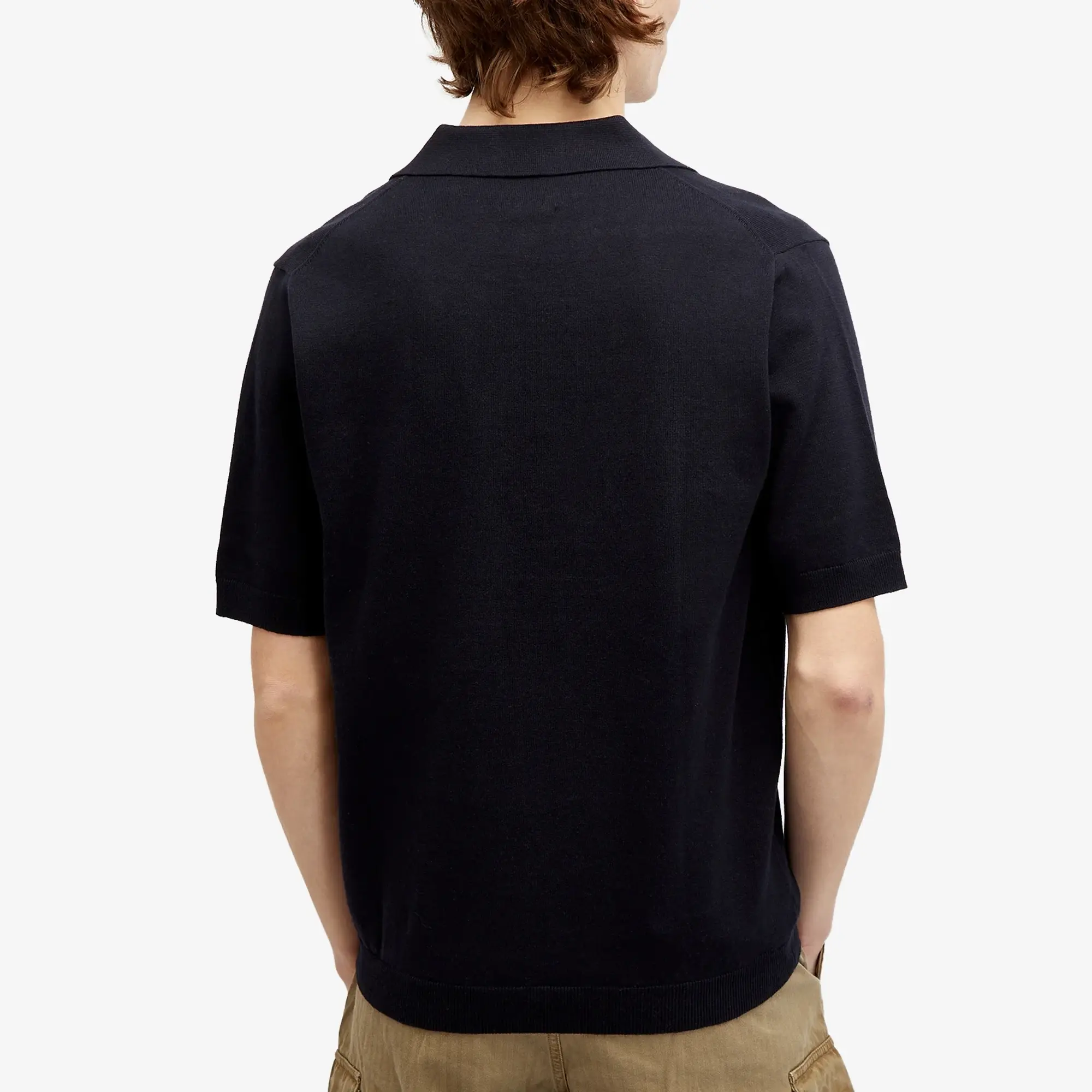 Norse Projects Men's Leif Cotton Linen Polo Dark Navy