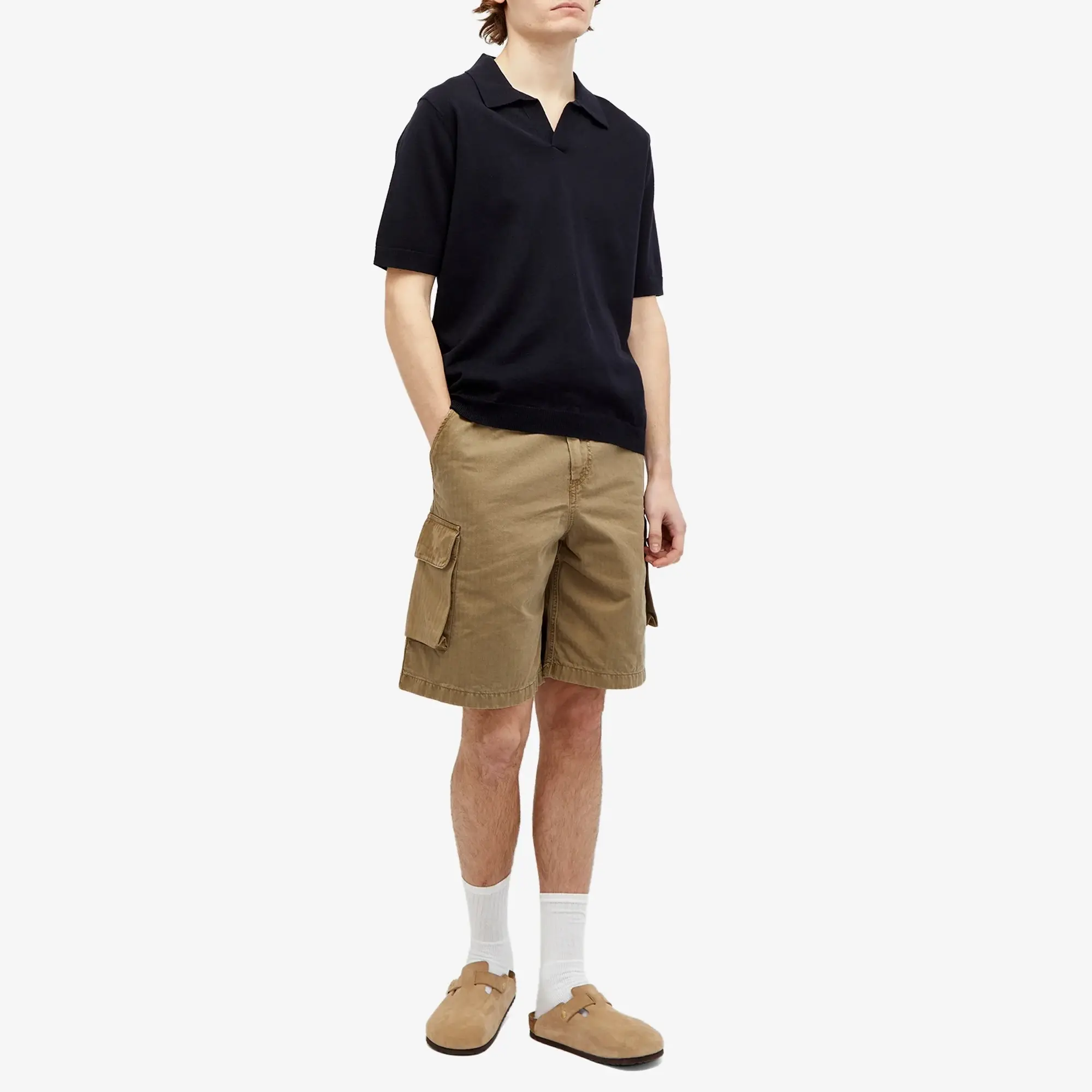 Norse Projects Men's Leif Cotton Linen Polo Dark Navy