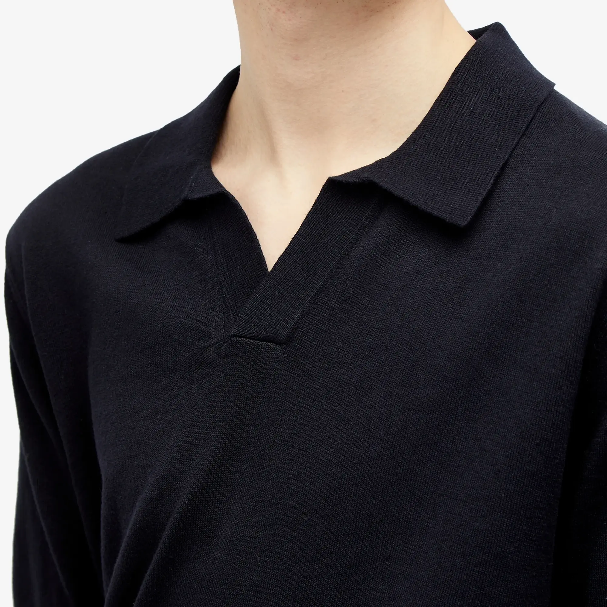 Norse Projects Men's Leif Cotton Linen Polo Dark Navy