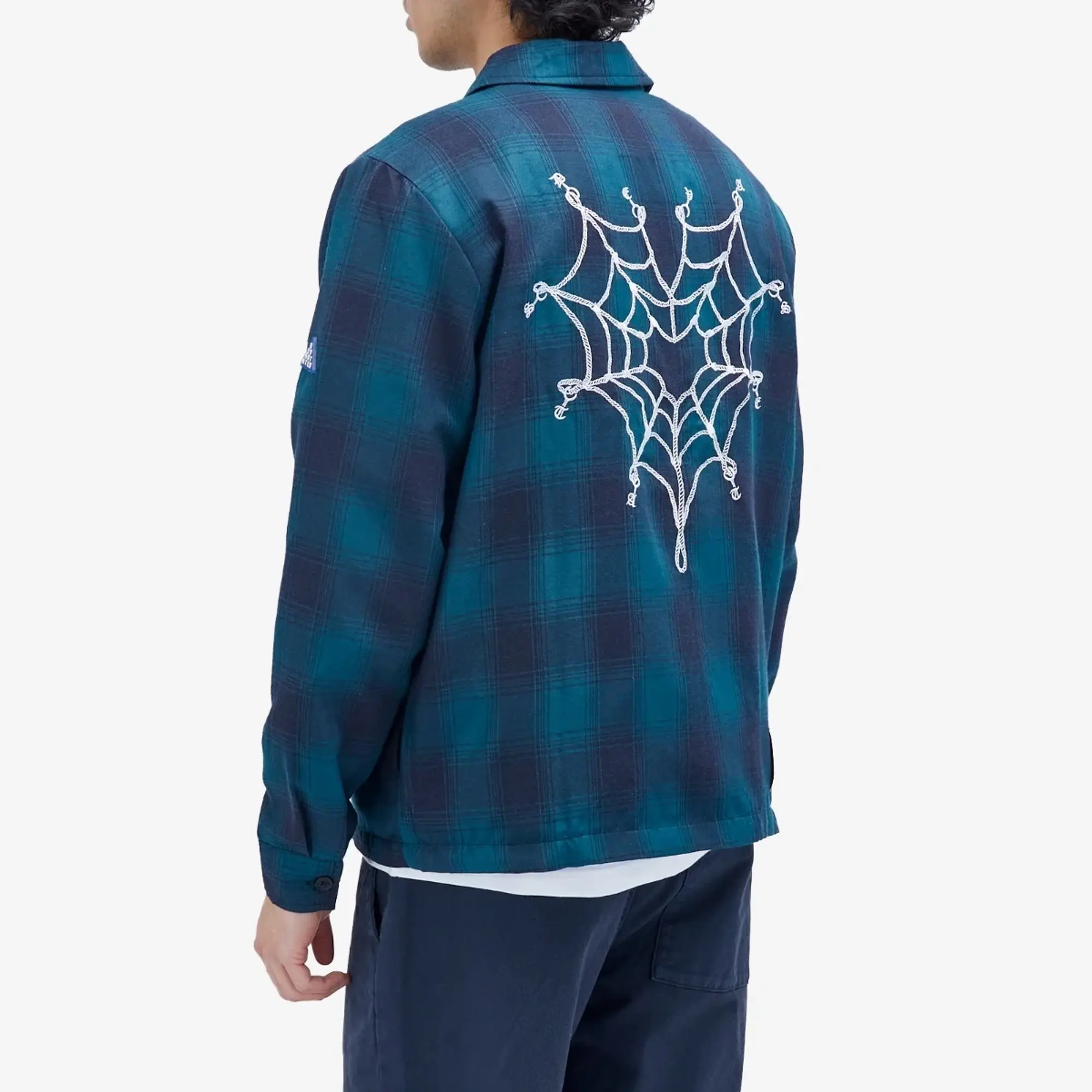 Deva States Men's Cobweb Flannel Overshirt Blue