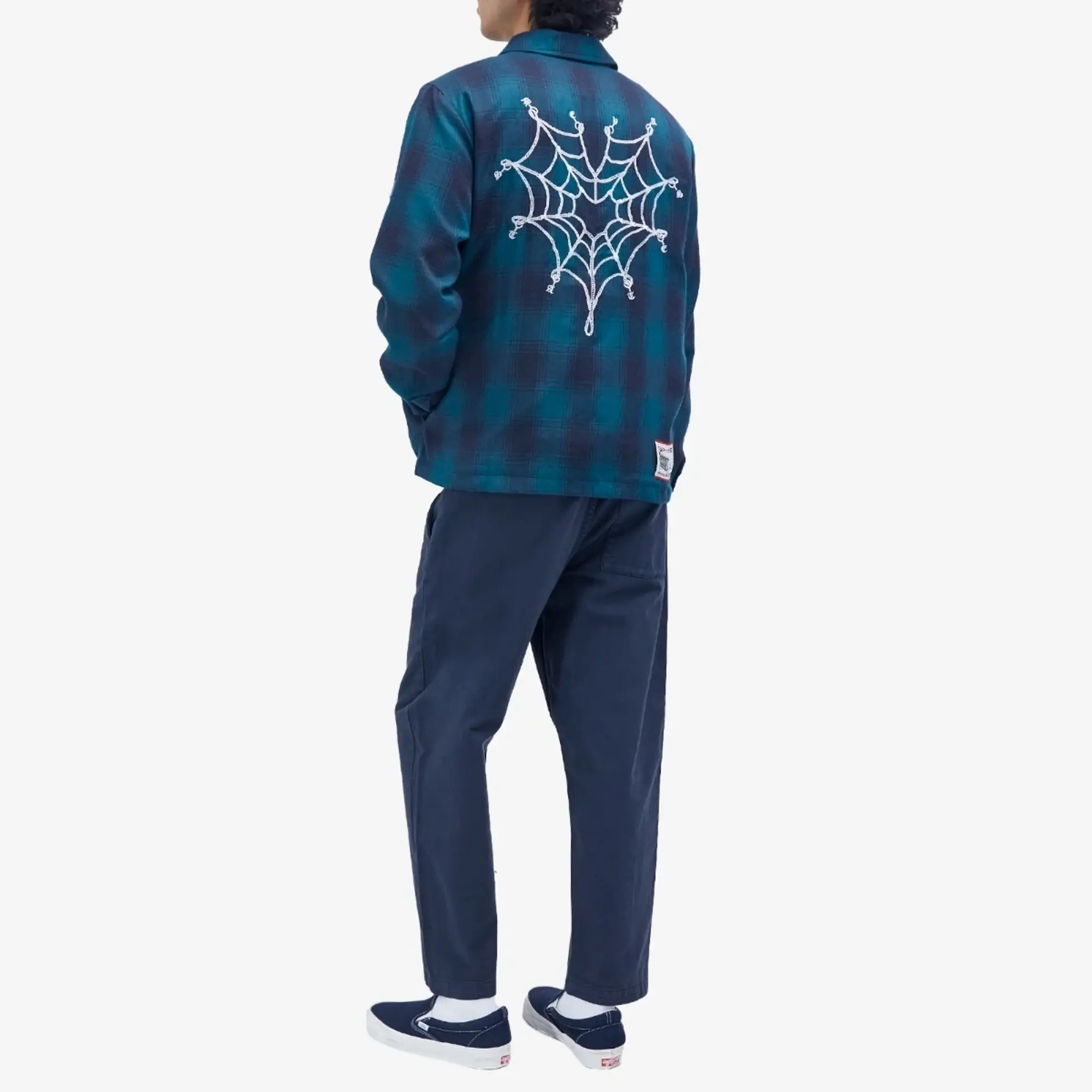 Deva States Men's Cobweb Flannel Overshirt Blue