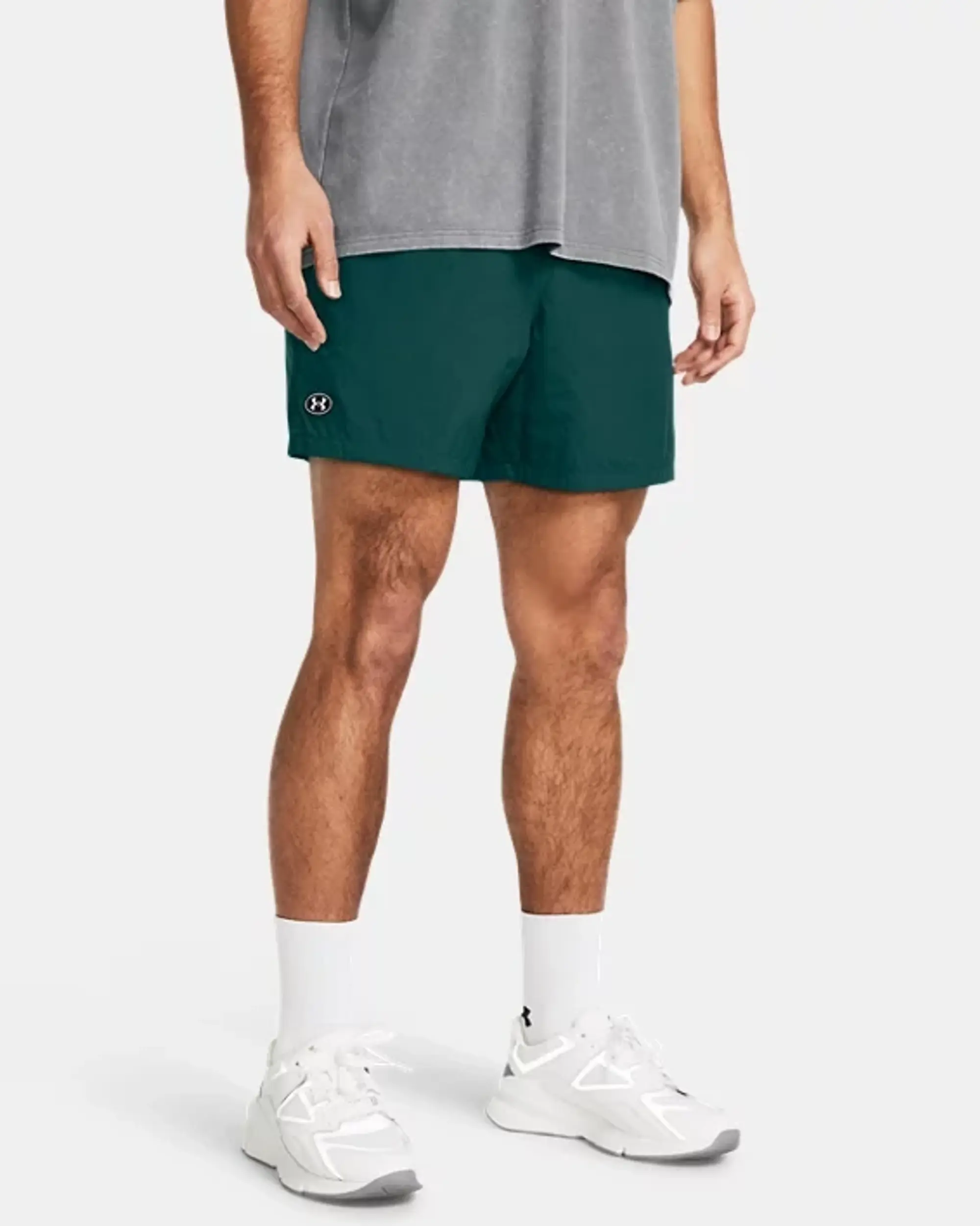 Men's  Under Armour  Crinkle Woven Volley Shorts Hydro Teal / White XL
