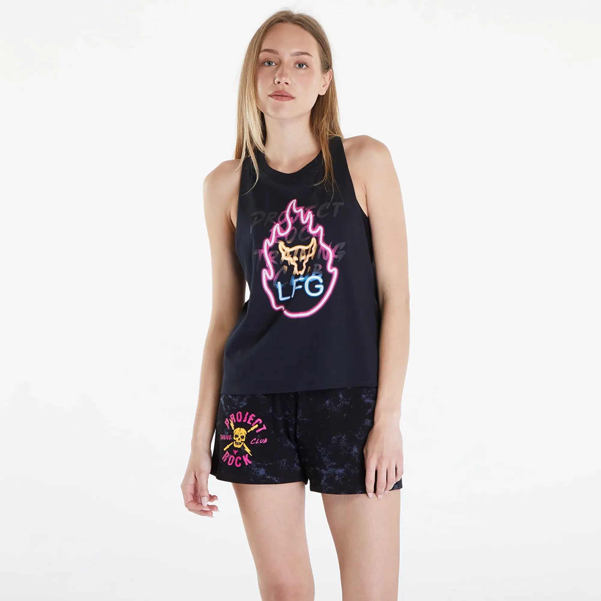 Tank Top Under Armour Project Rock W Neon Flame Tank Black/ Black L