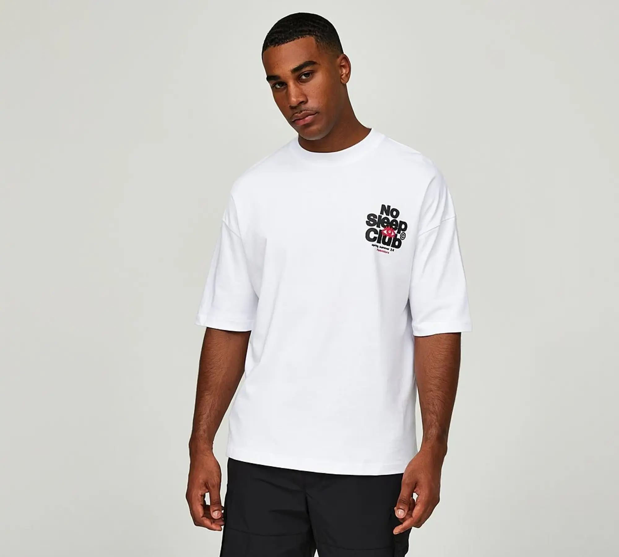 Faded Store No Sleep Club T-Shirt - White - Size M - White