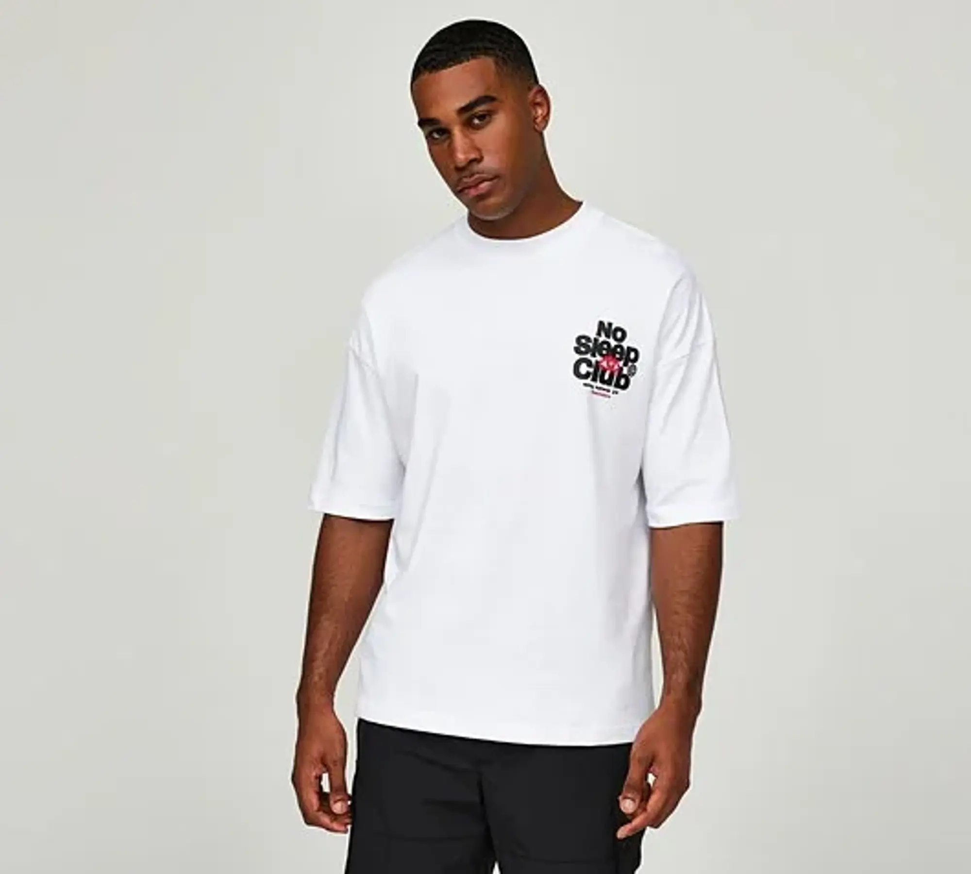 Faded Store No Sleep Club T-Shirt - White - Size M - White