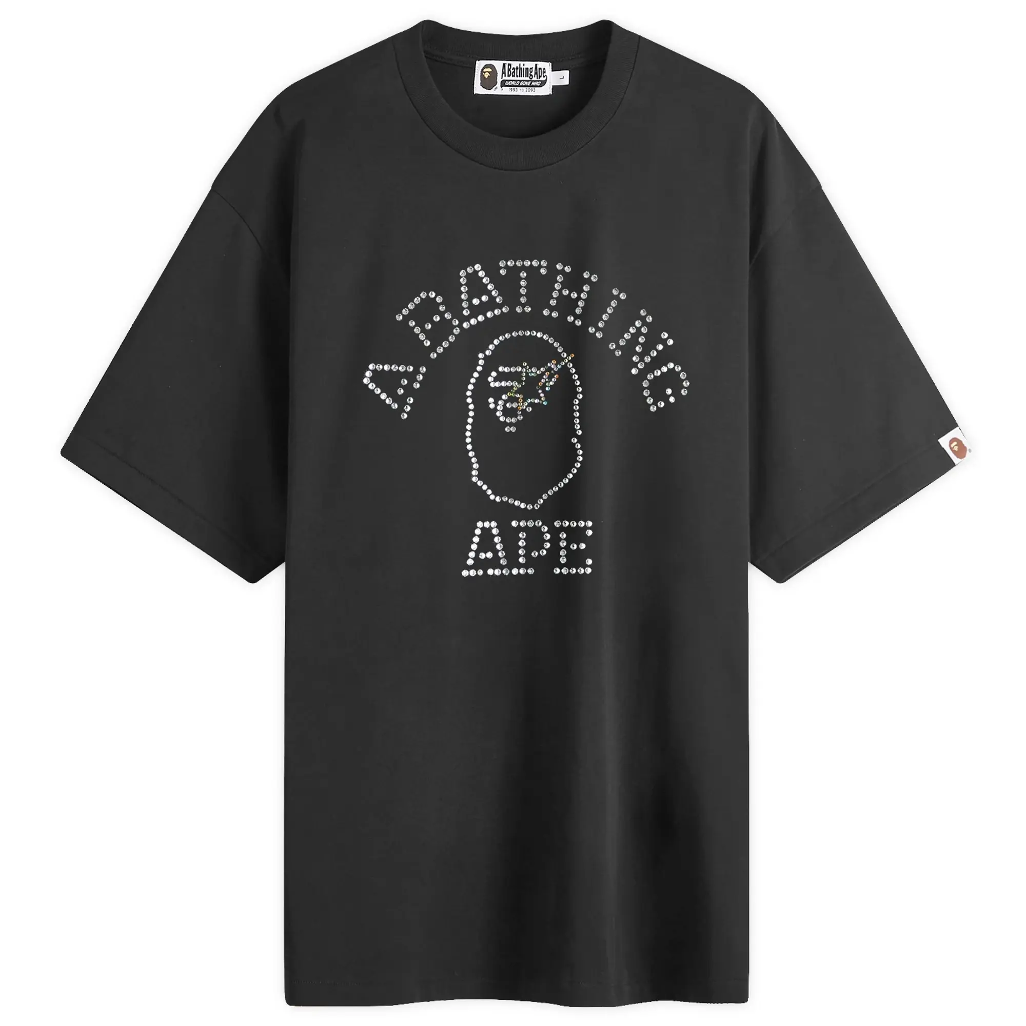 A Bathing Ape Men's Rhinestone College T-Shirt Black