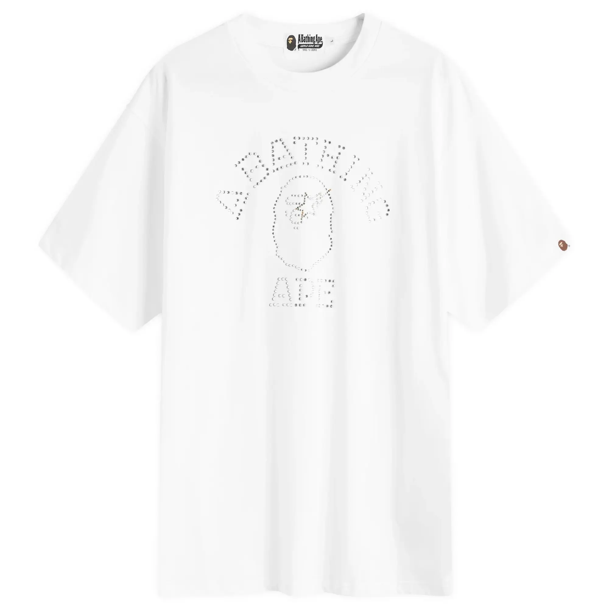 A Bathing Ape Men's Rhinestone College T-Shirt White