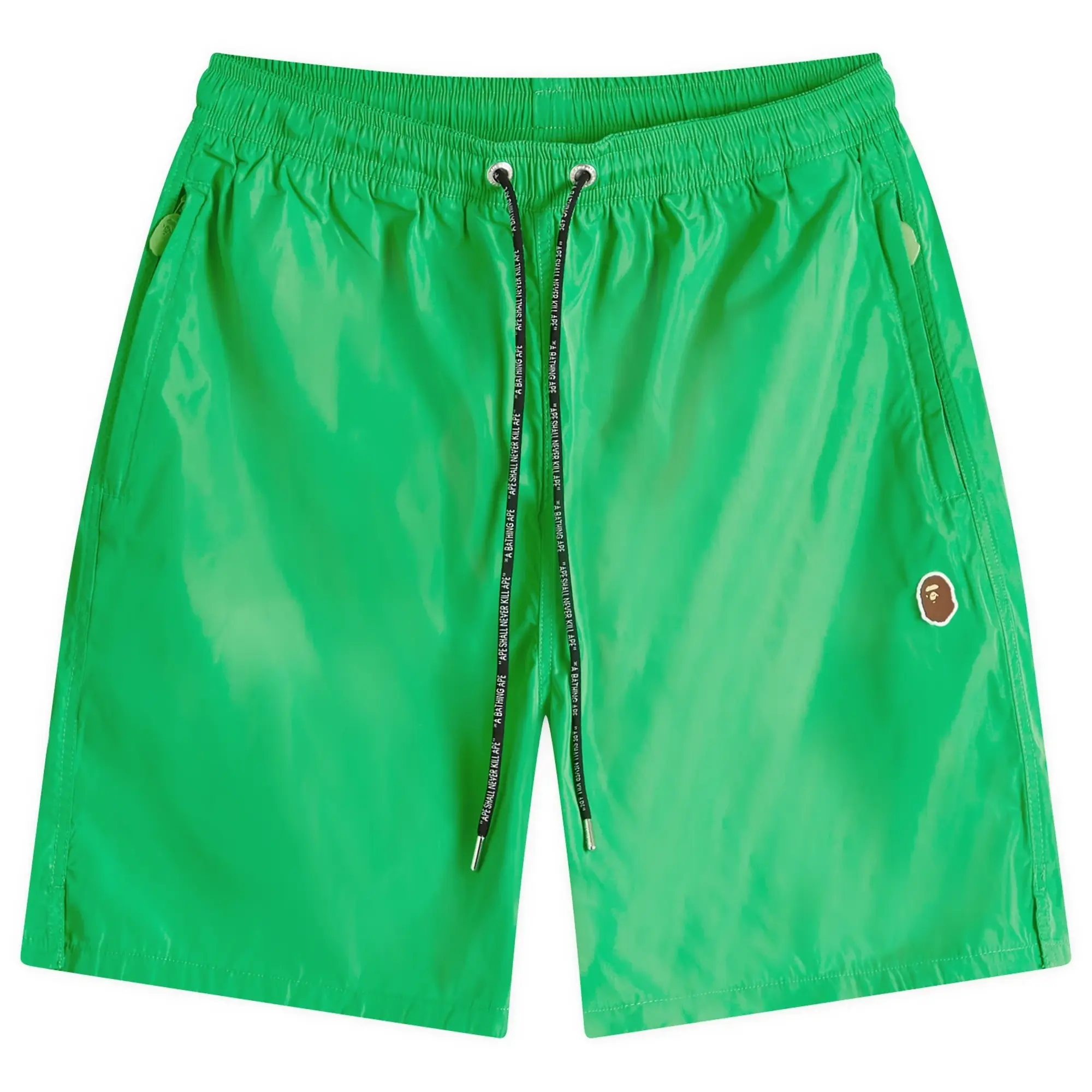 A Bathing Ape Men's Ape Head Nylon Beach Short Green
