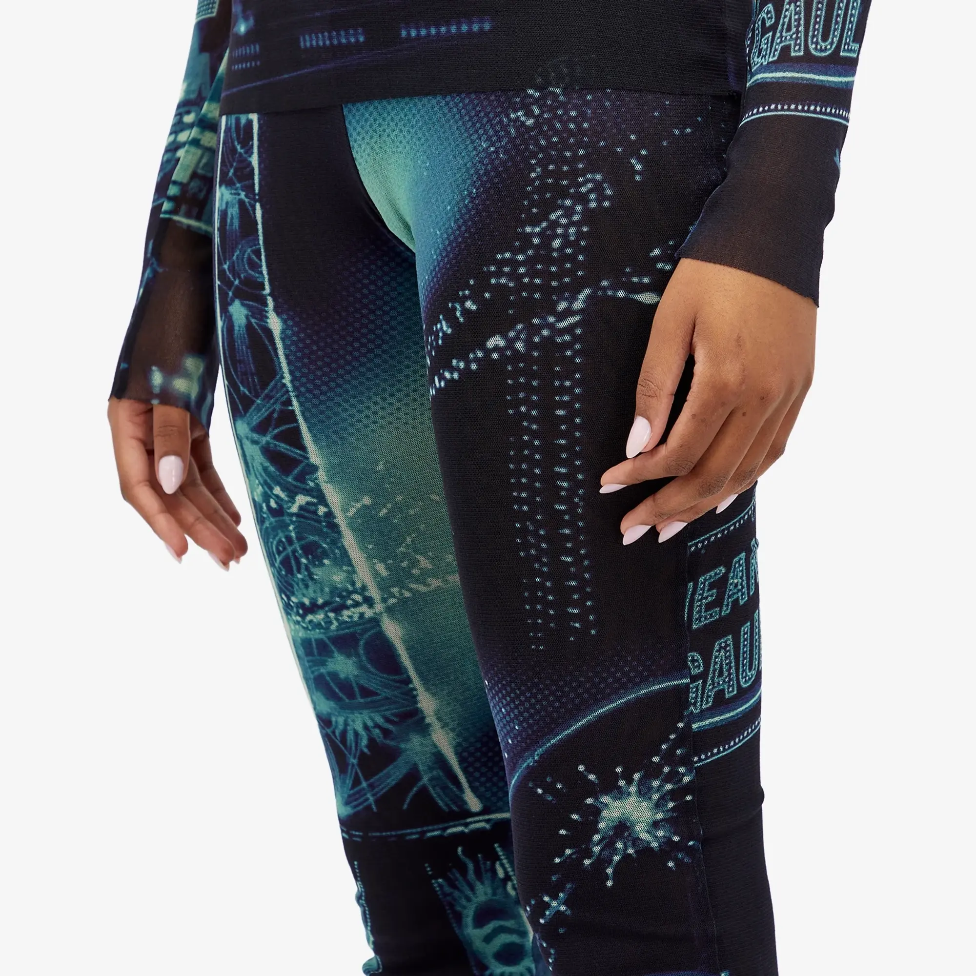 Jean Paul Gaultier Women's Pigalle Print Mesh Trousers Multi