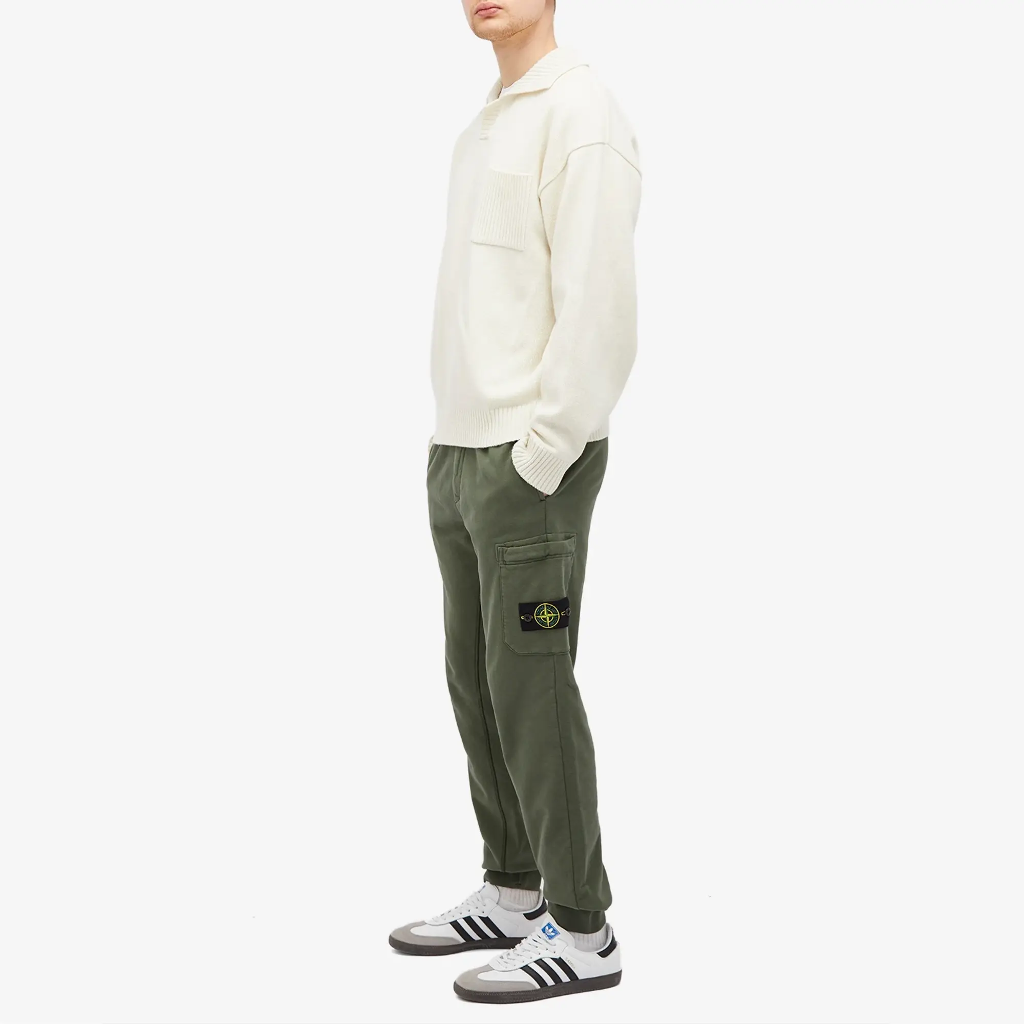 Stone Island Men's Cotton Fleece Garment Dyed Pocket Jogger Musk