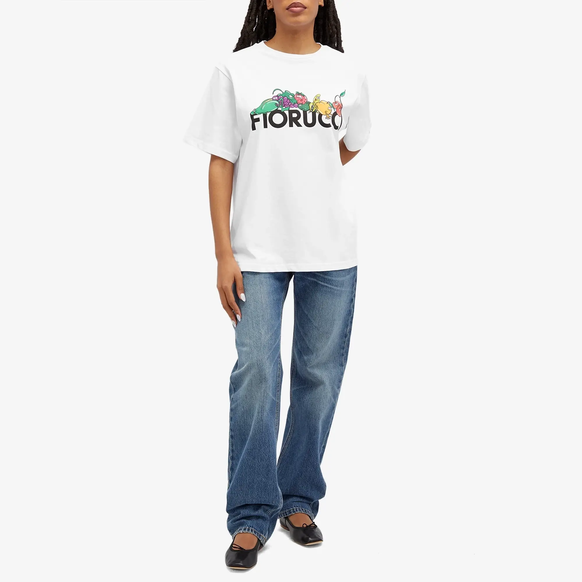 Fiorucci Women's Fruit Print Regular Fit T-Shirt White