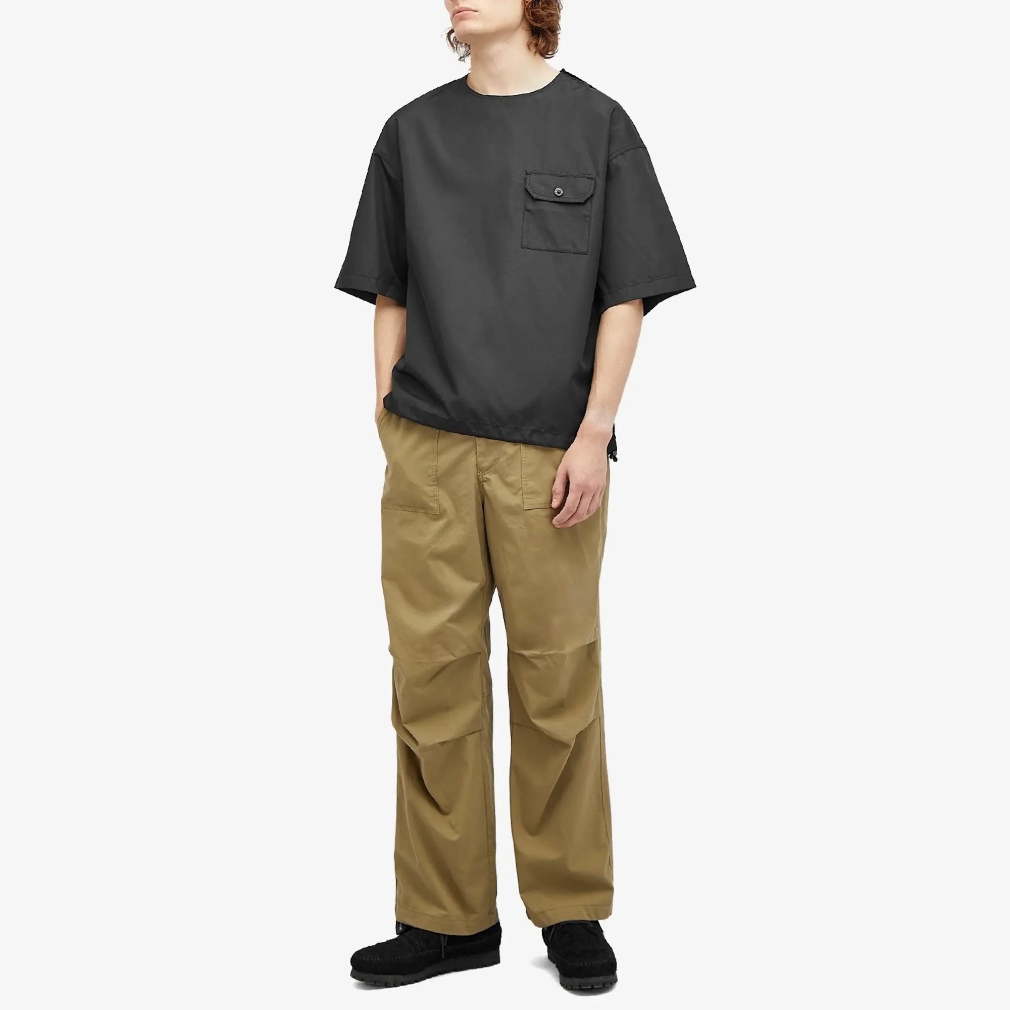 Taion Men's Military Half Sleeve T-Shirt Black
