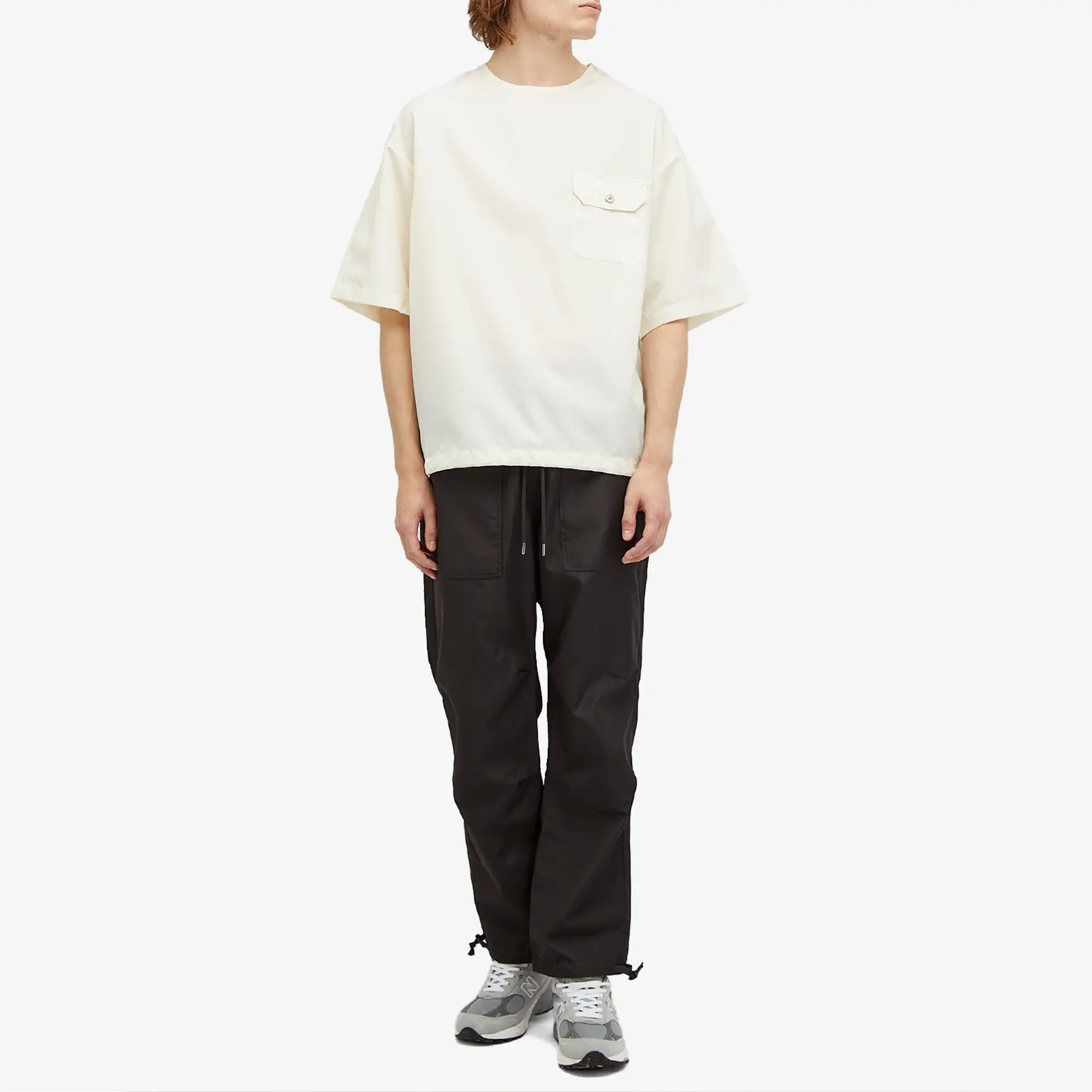 Taion Men's Military Half Sleeve T-Shirt Off White