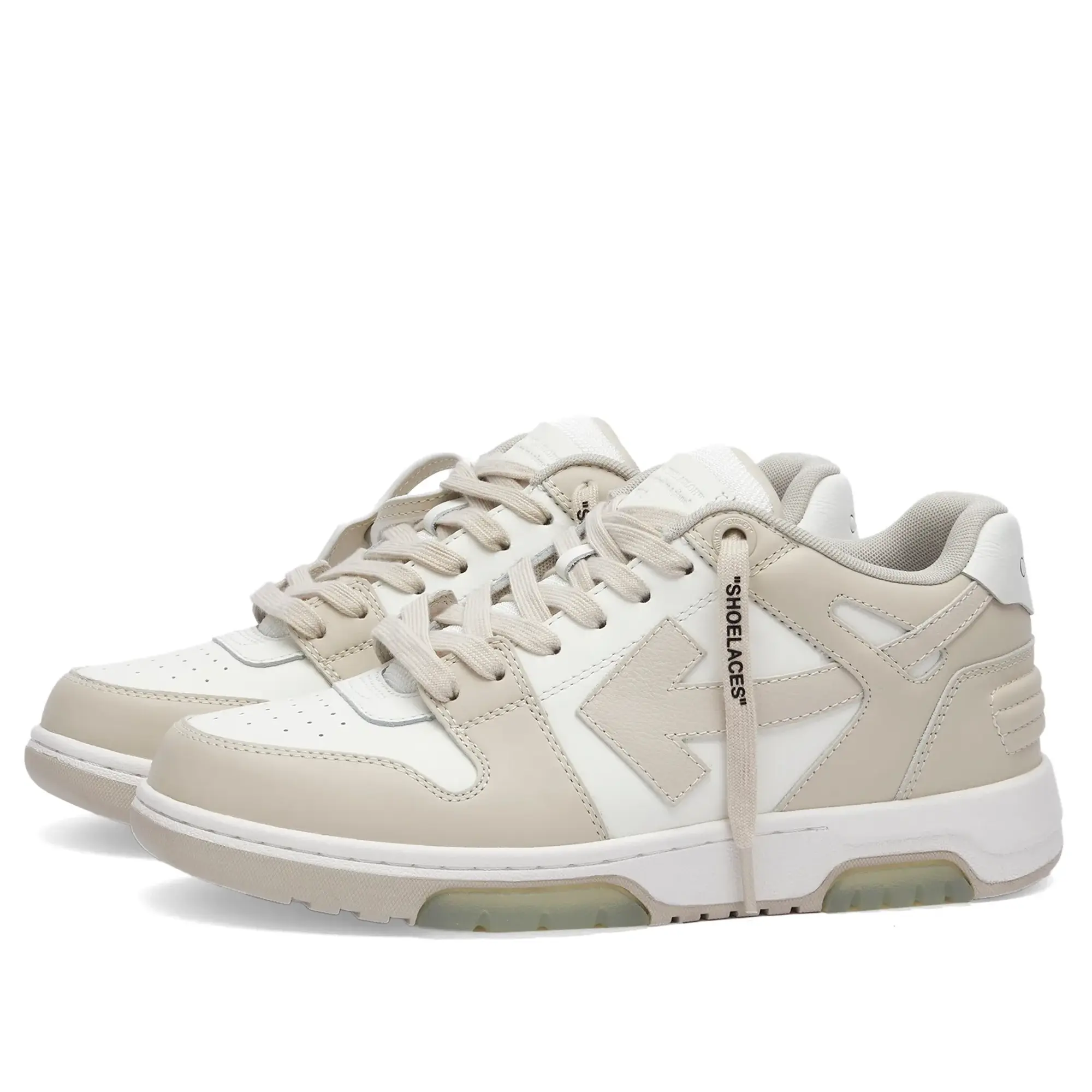Off-White Women's Out Off Office Calf Leather Sneakers Beige