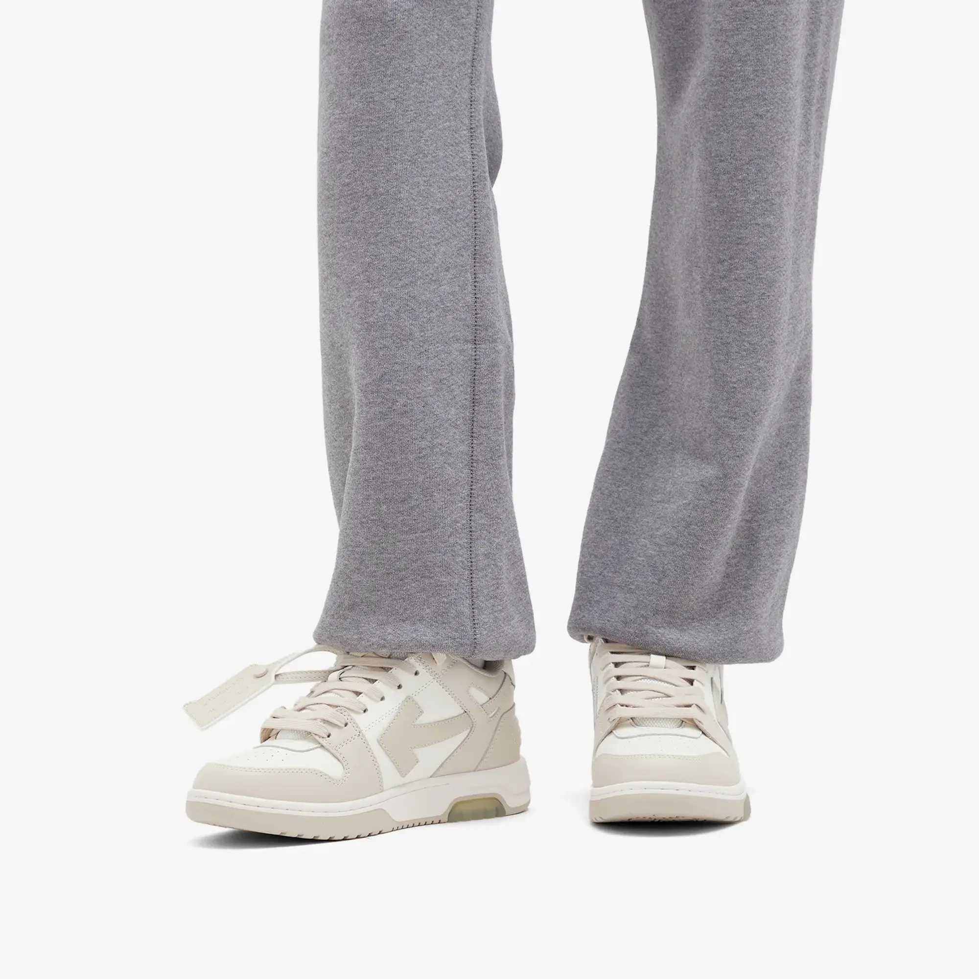 Off-White Women's Out Off Office Calf Leather Sneakers Beige