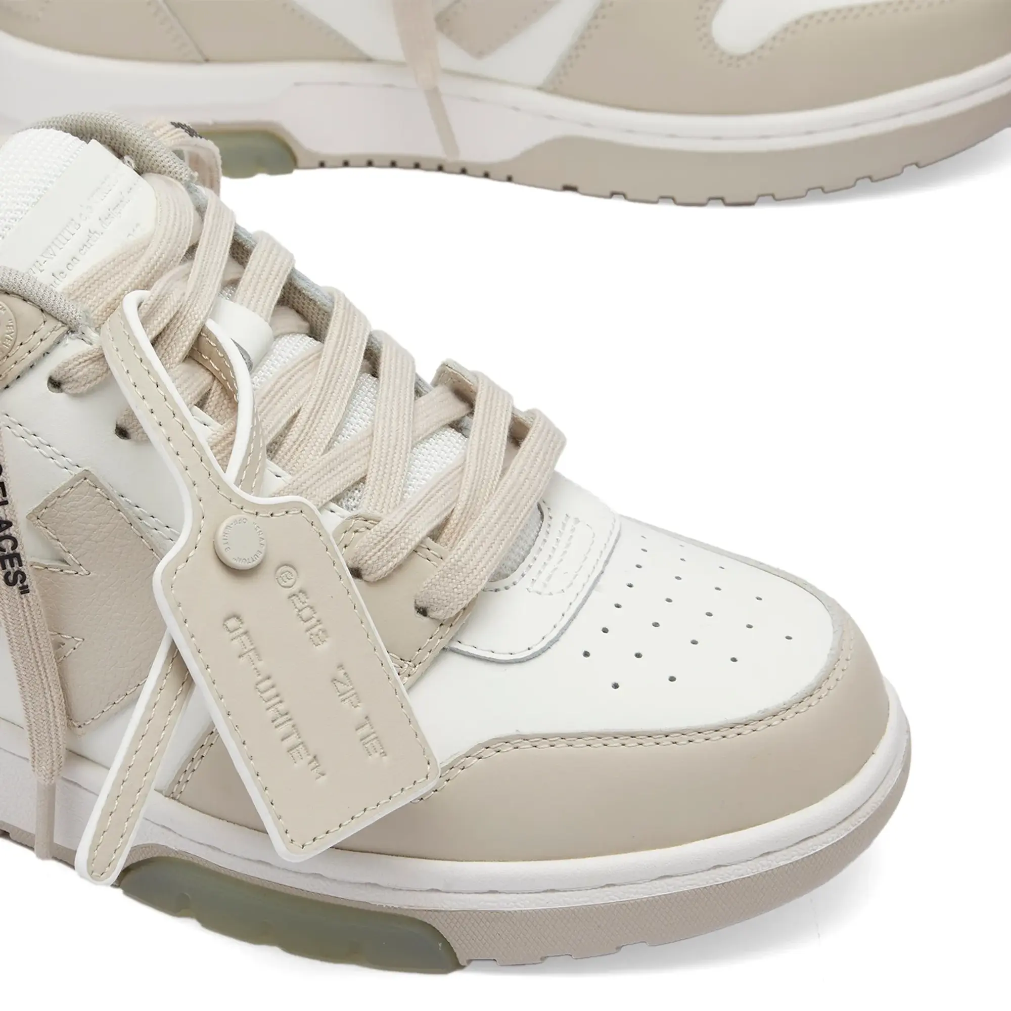 Off-White Women's Out Off Office Calf Leather Sneakers Beige