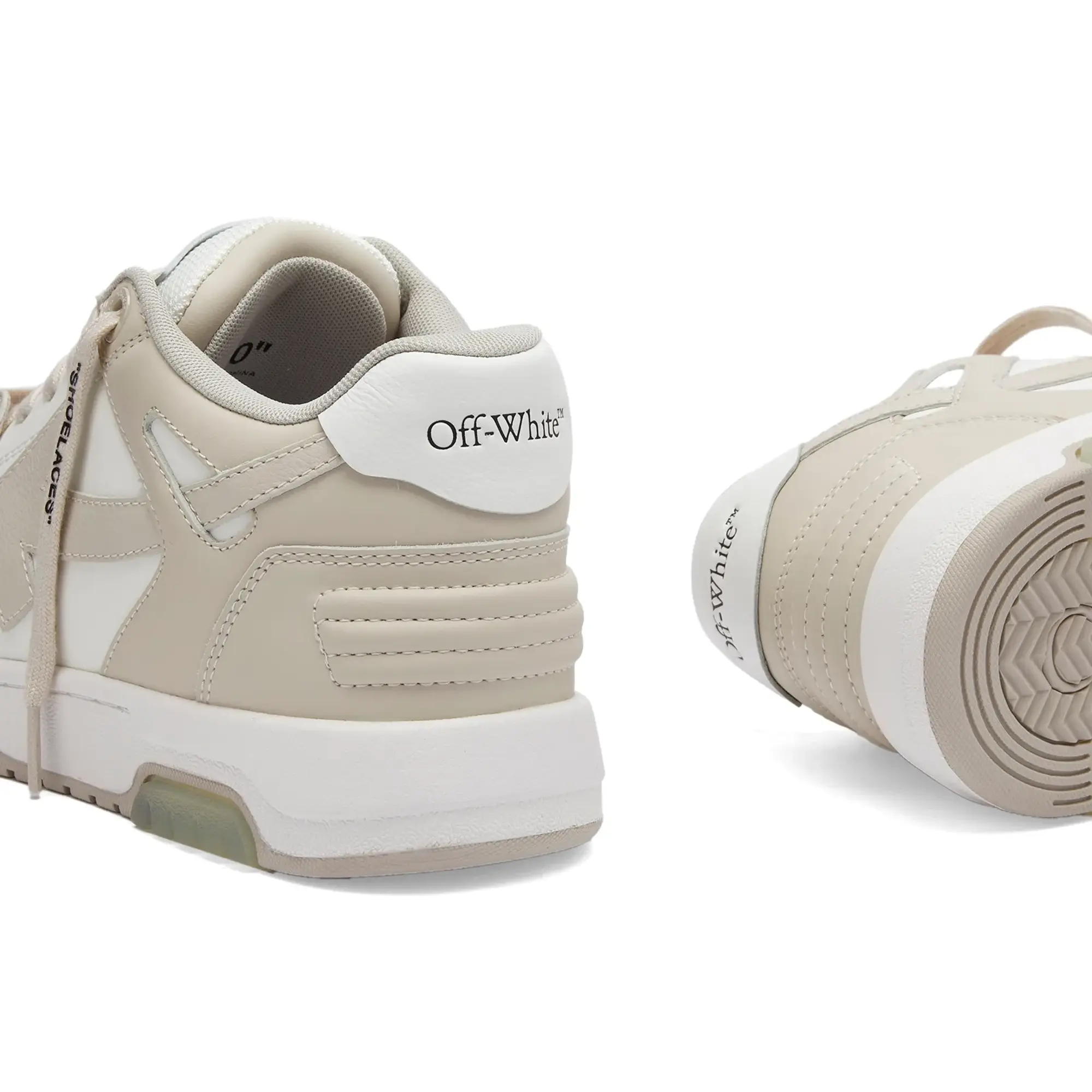 Off-White Women's Out Off Office Calf Leather Sneakers Beige