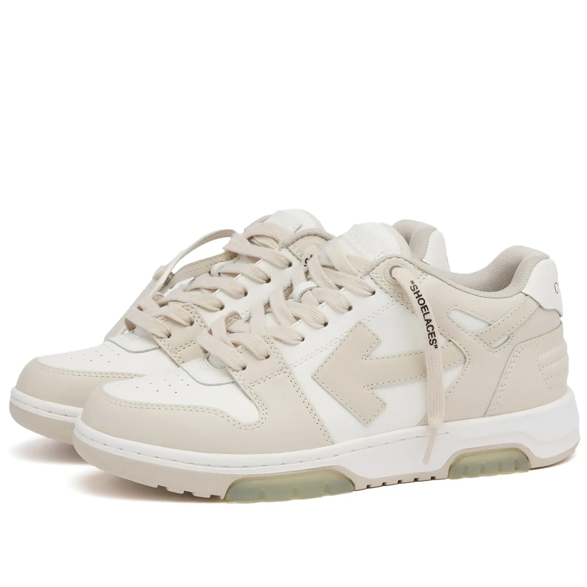 Off-White Women's Out Off Office Calf Leather Sneakers Beige