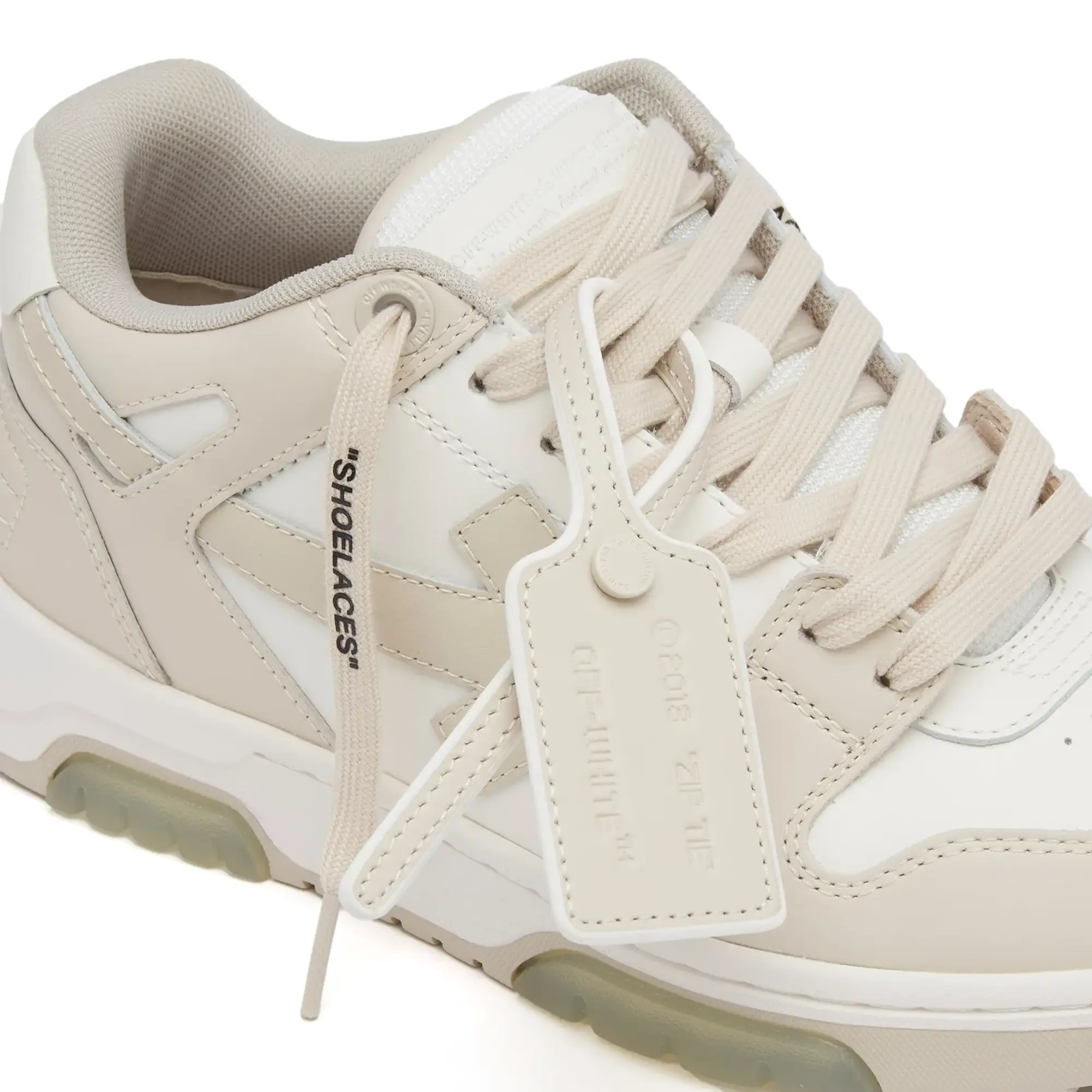 Off-White Women's Out Off Office Calf Leather Sneakers Beige