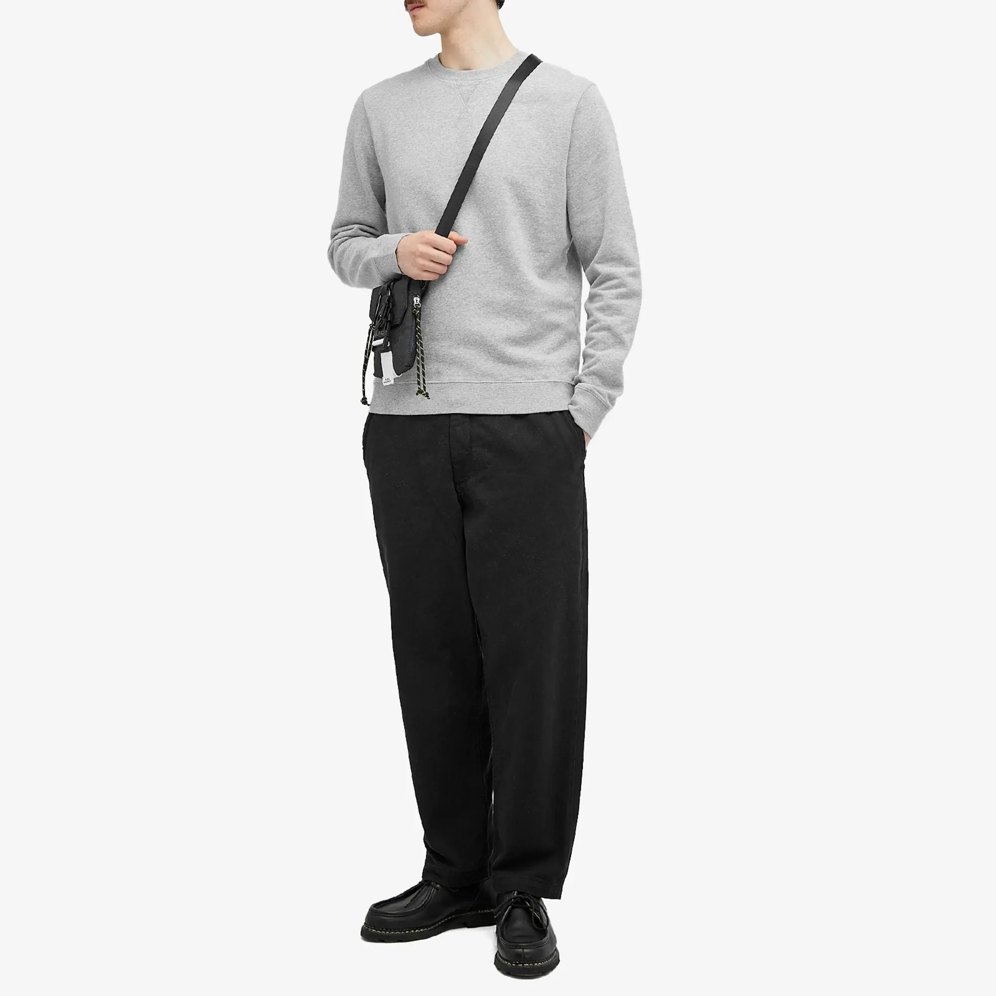 Asics Sunspel Men's Loopback Sweat Top Soft Grey Melange