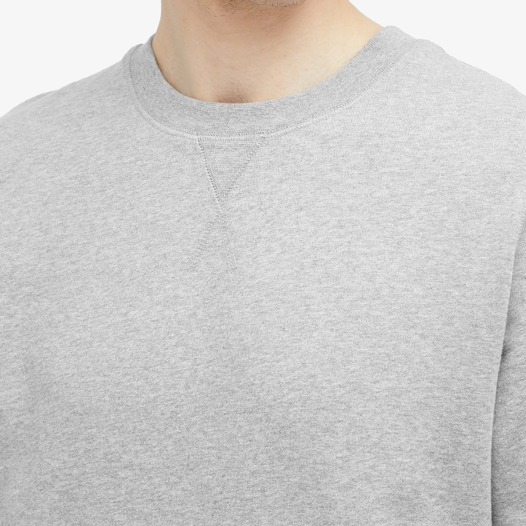 Asics Sunspel Men's Loopback Sweat Top Soft Grey Melange