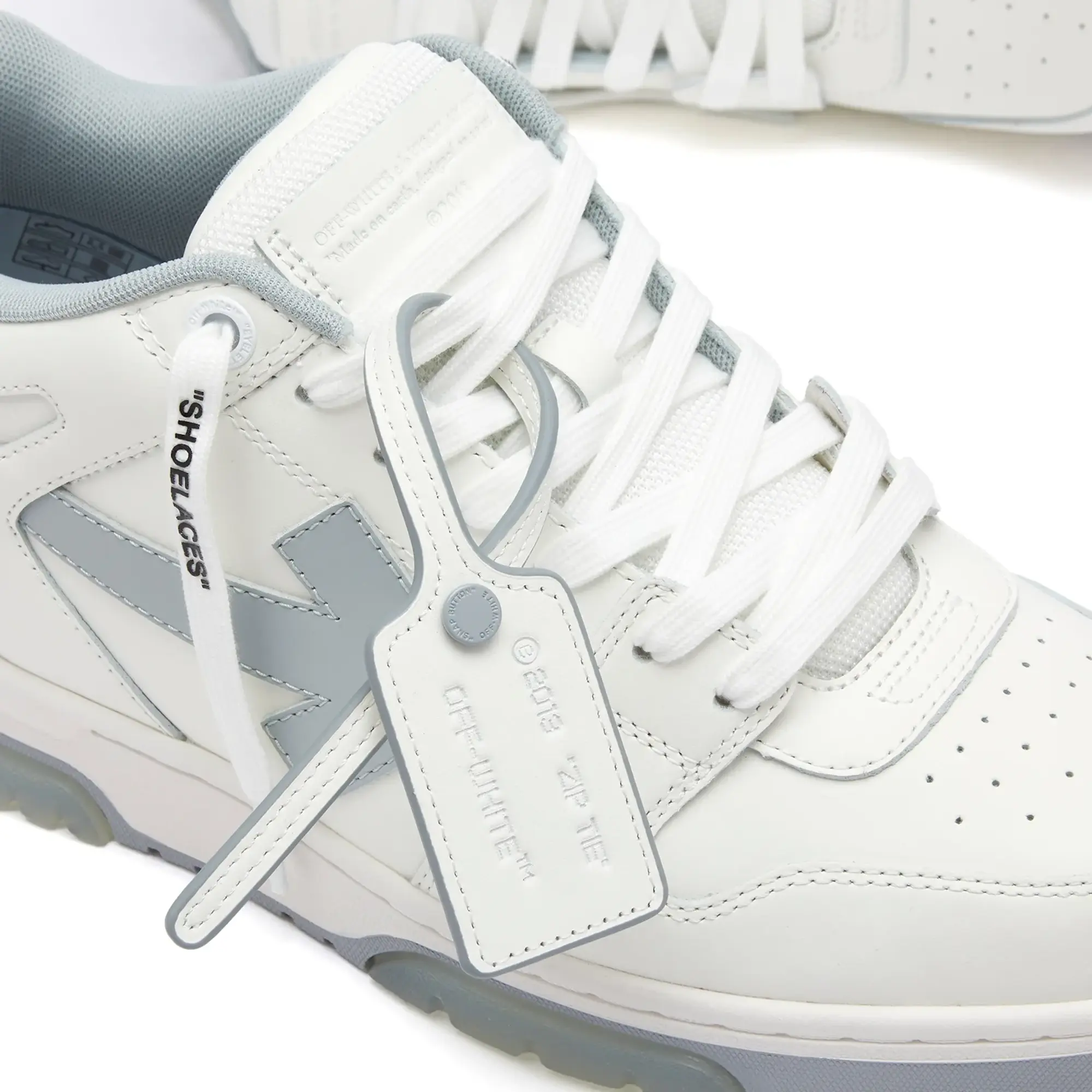 Off-White Men's Out Of Office Leather Sneaker White/Grey