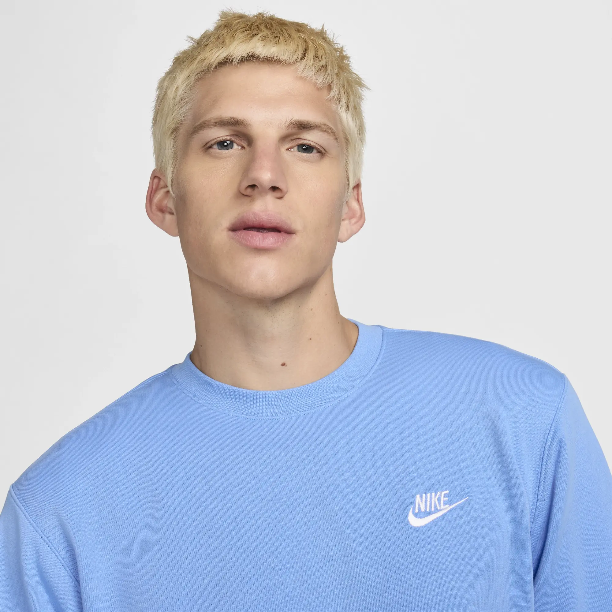 Nike Sportswear Club Men's French Terry Crew - Blue - Cotton/Polyester