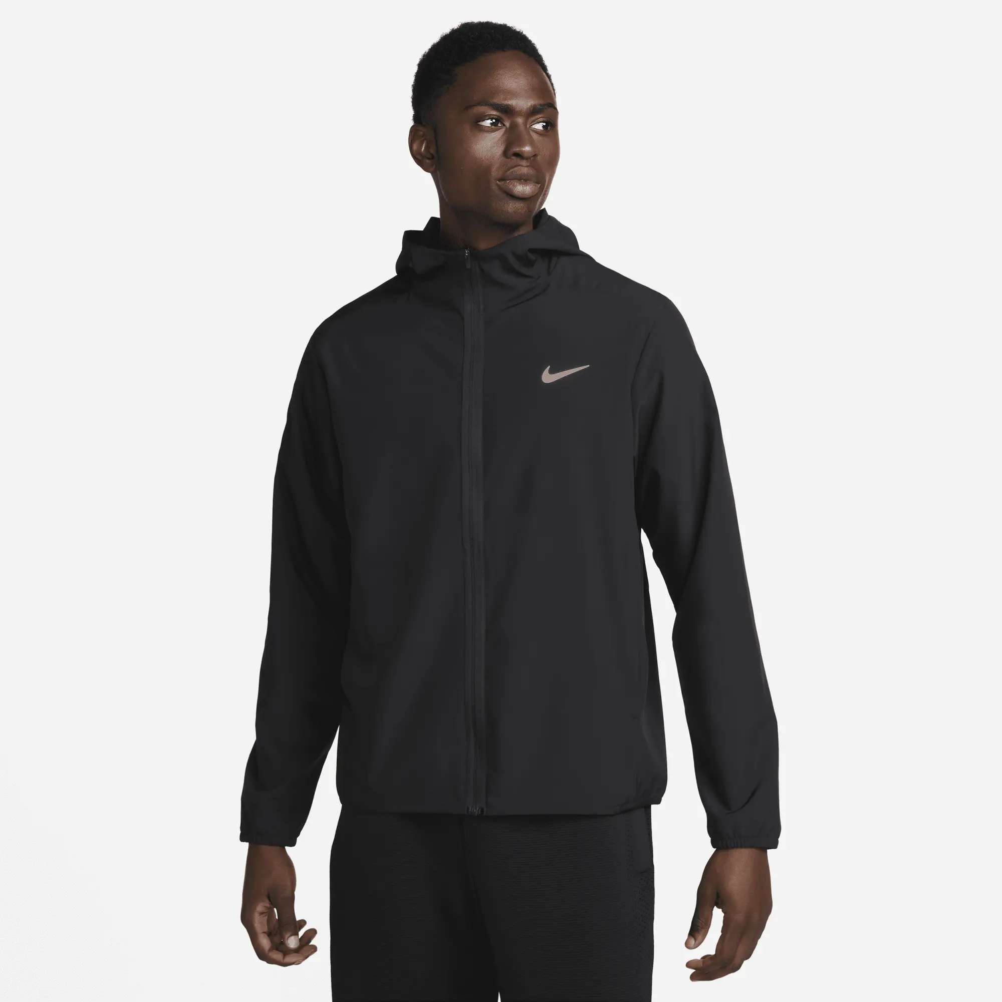 Men's Nike Form Train Woven Full Zip Jacket in Black/Silver