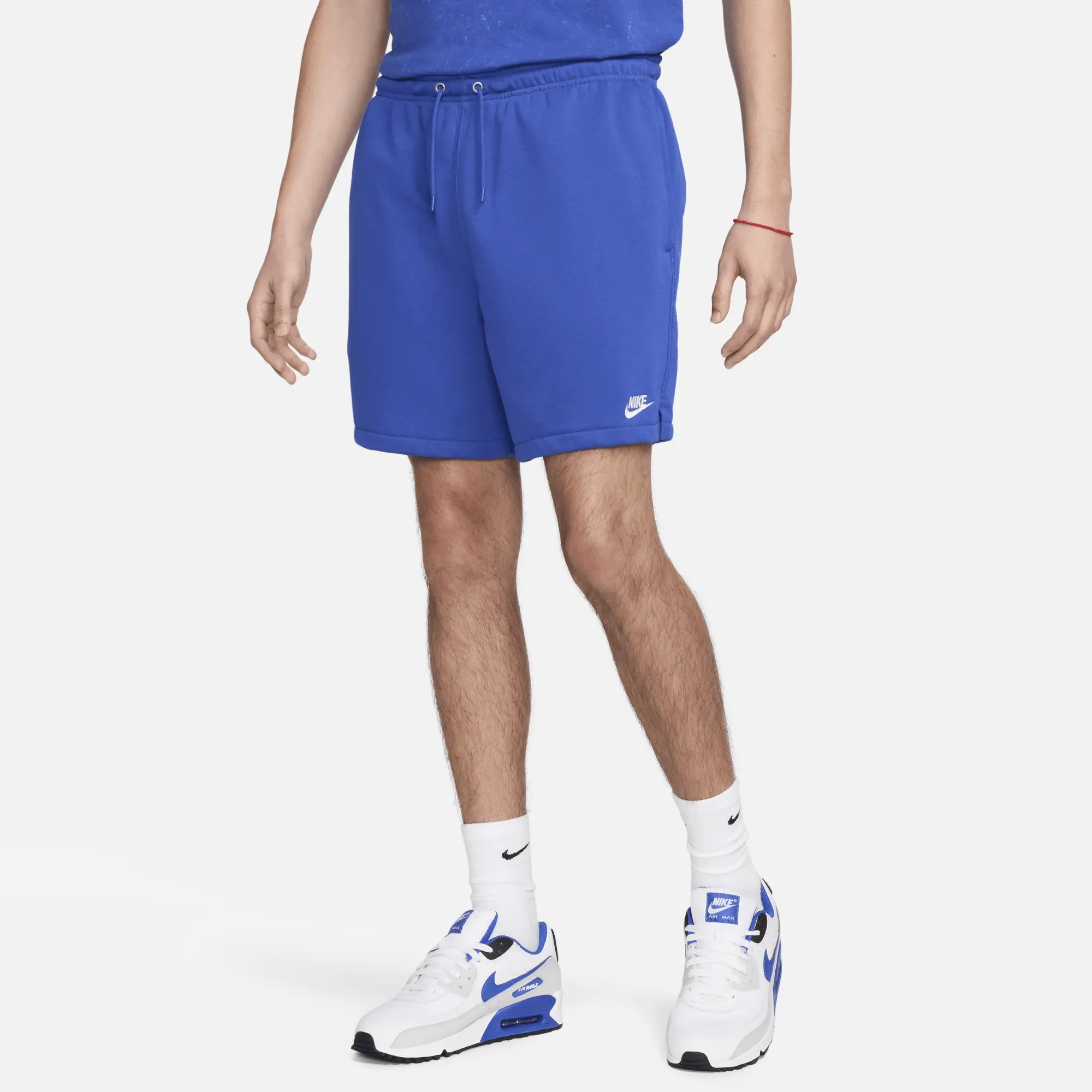 Nike Club Men's French Terry Flow Shorts - Blue - Cotton/Polyester