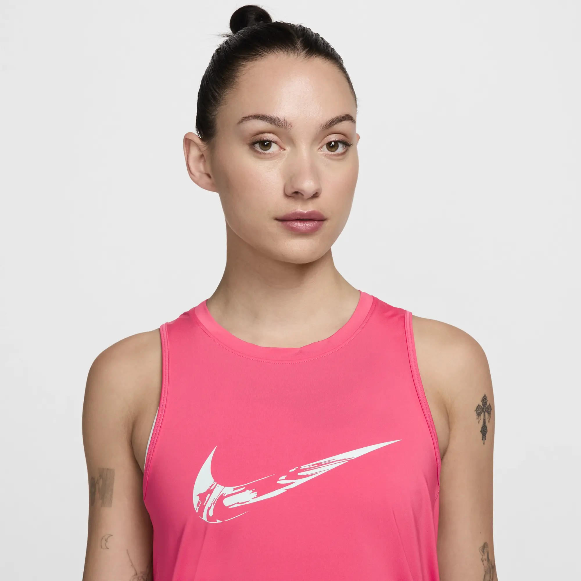 Nike One Women's Dri-FIT Graphic Running Tank Top - Pink - Polyester/Elastane
