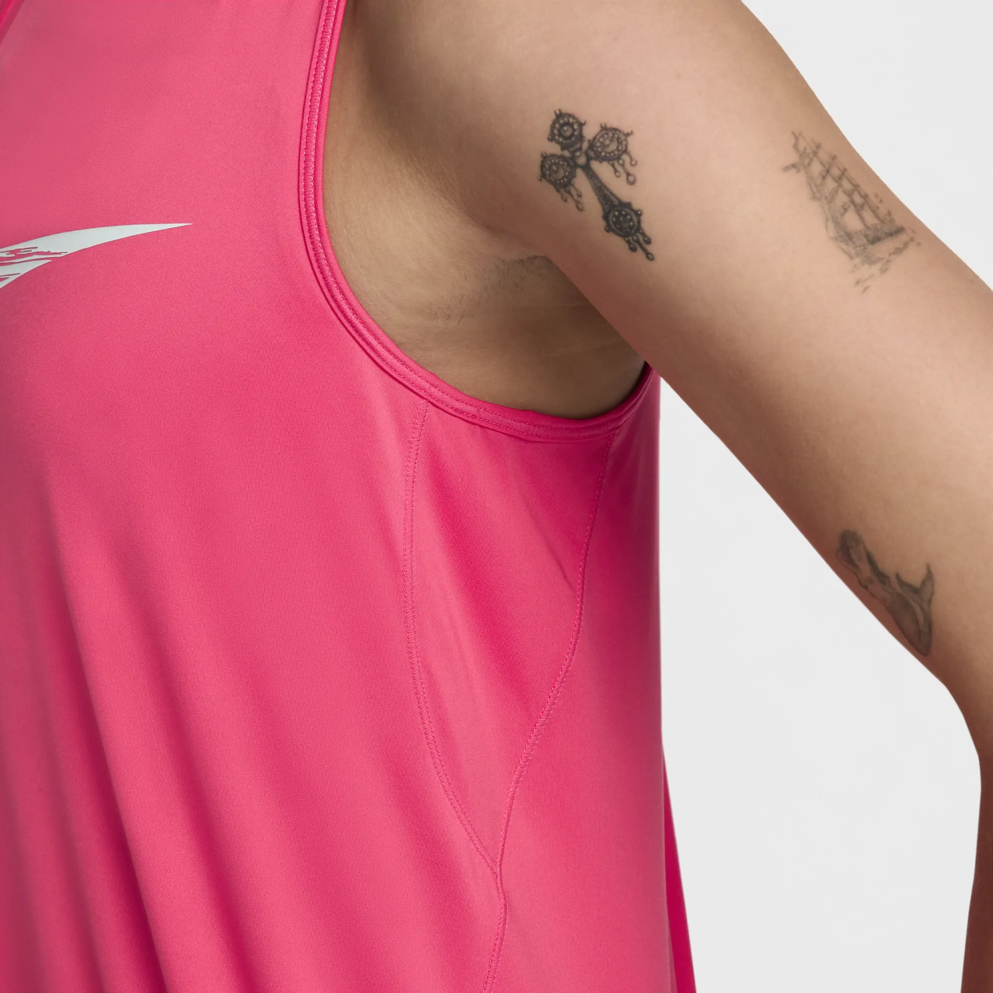 Nike One Women's Dri-FIT Graphic Running Tank Top - Pink - Polyester/Elastane