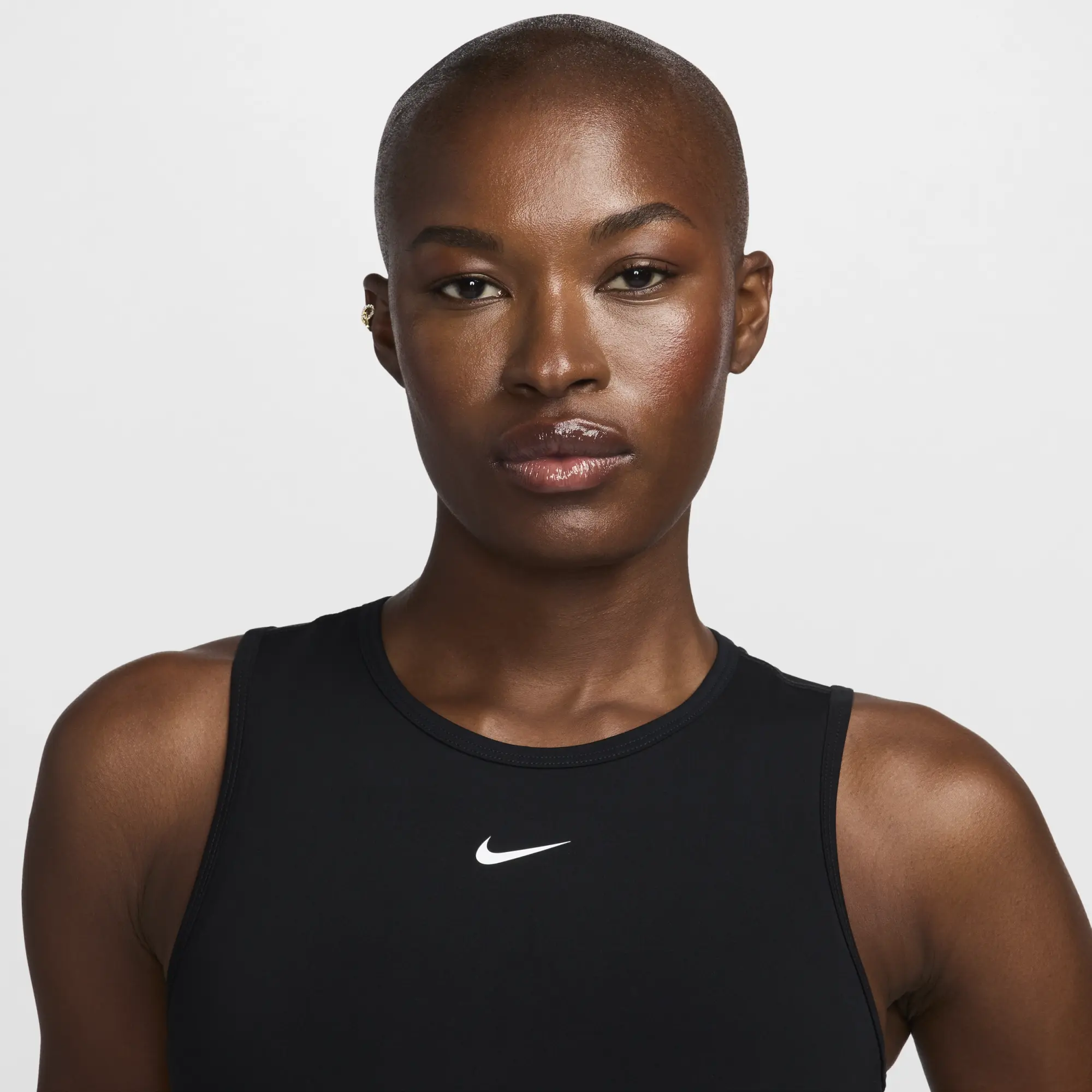 Nike Pro Women's Dri-FIT Cropped Tank Top - Black - Polyester/Elastane
