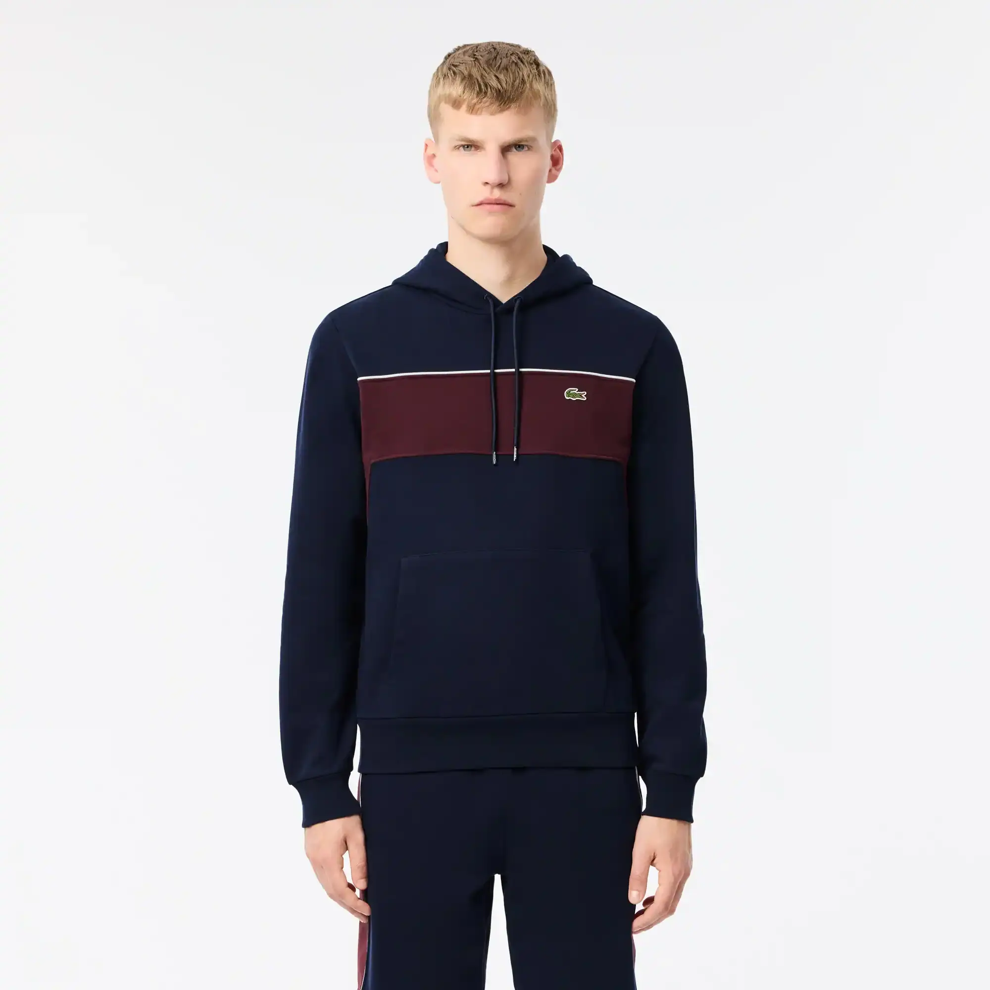 Lacoste Color-Block Hoodie - Navy Blue / Bordeaux