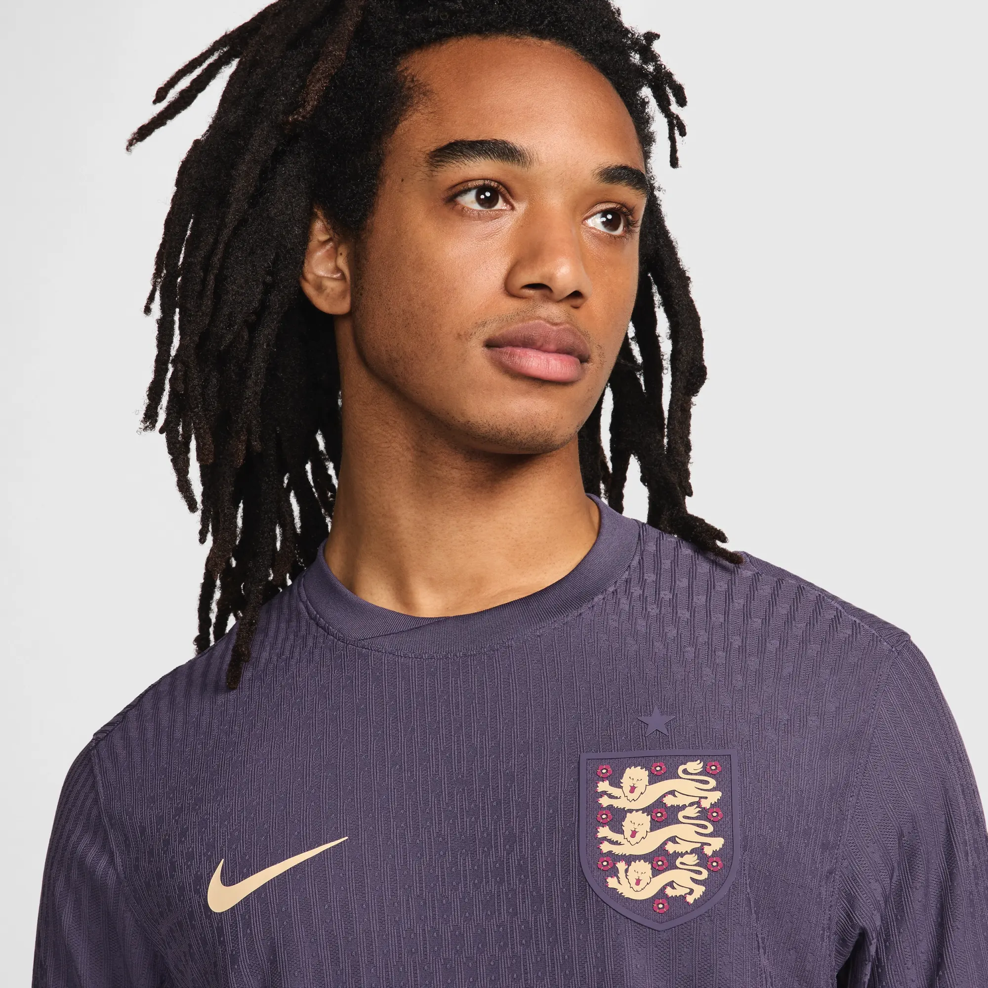 England (Men's Team) 2024/25 Match Away Men's Nike Dri-FIT ADV Football Authentic Shirt - Purple - Polyester