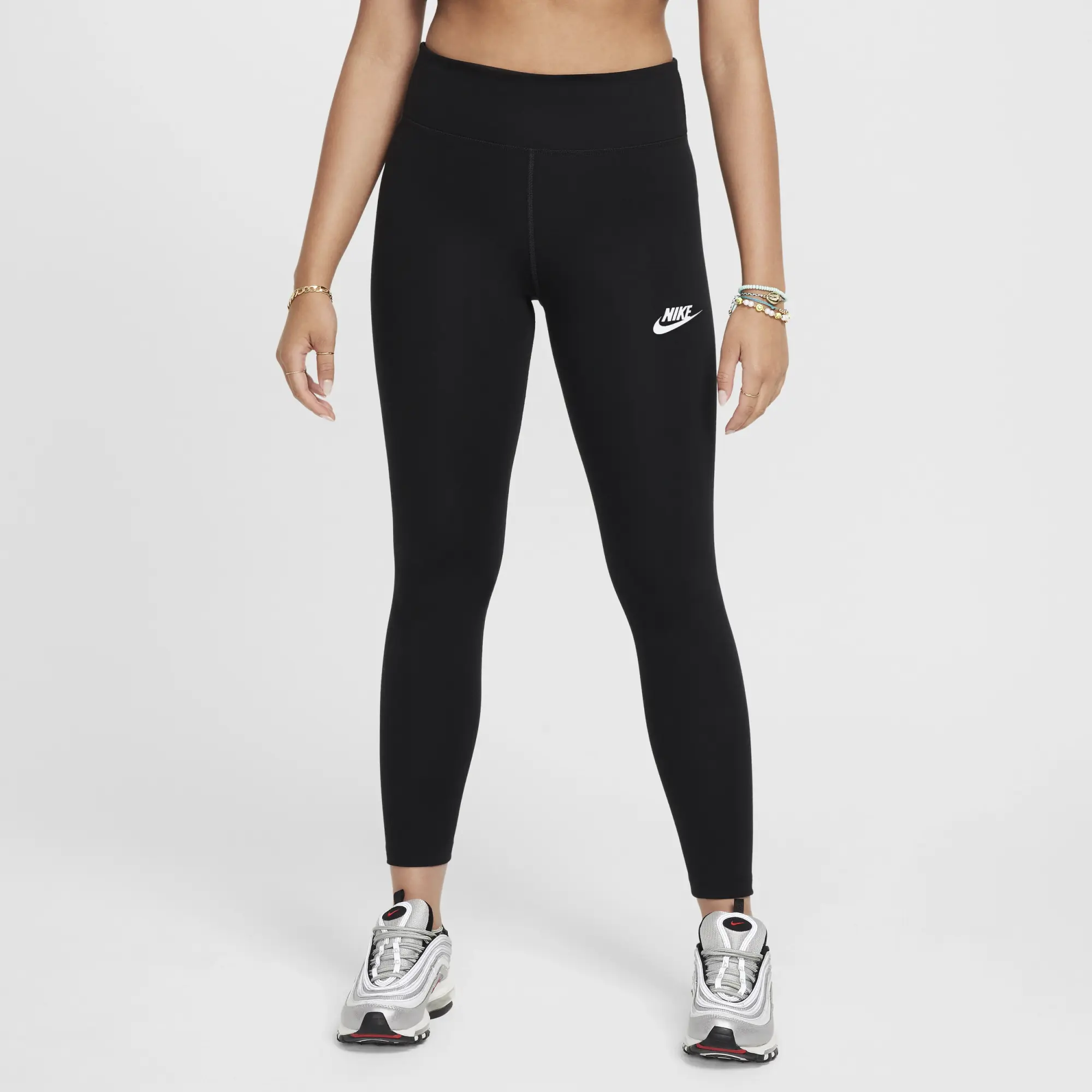 Nike Sportswear Classic Girls' High-Waisted Leggings - Black