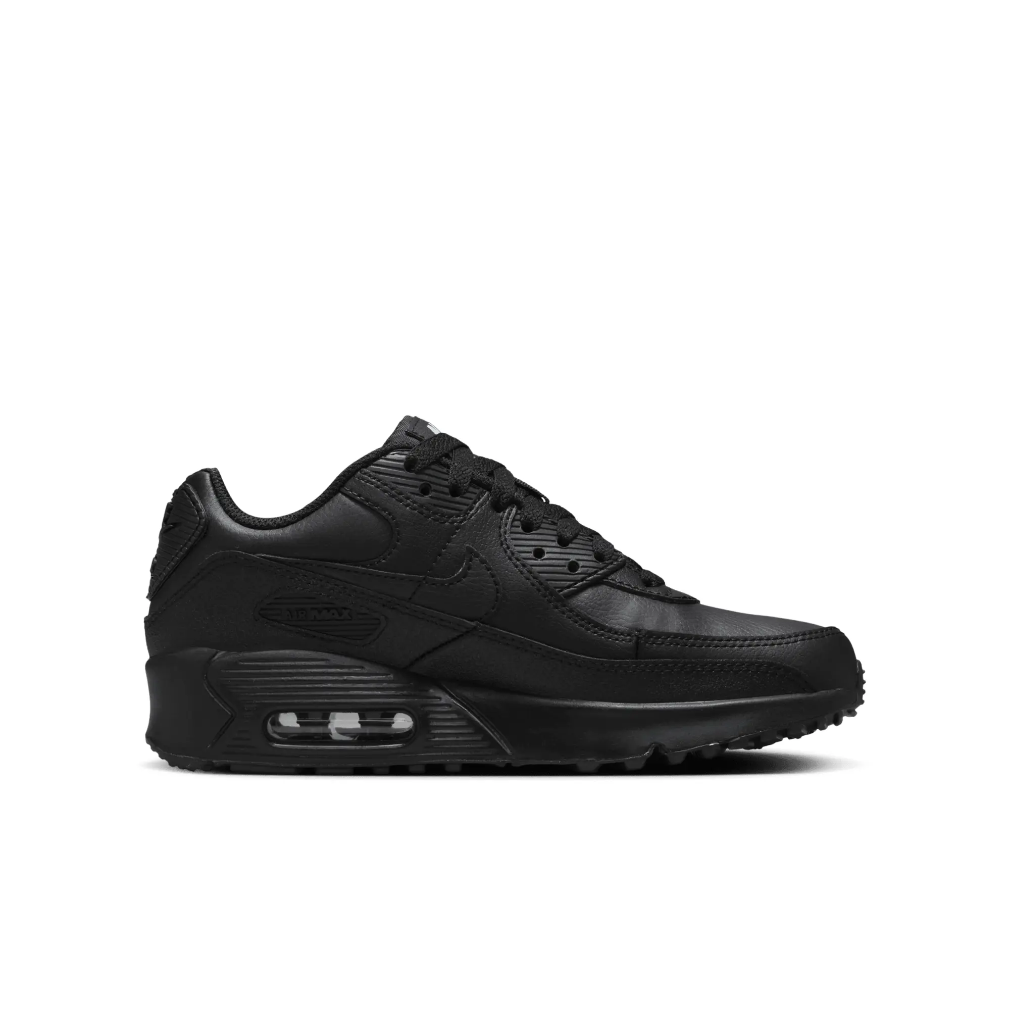 Nike Air Max 90 Big Kids' Shoes Black/Black-Black-White - ['Black']